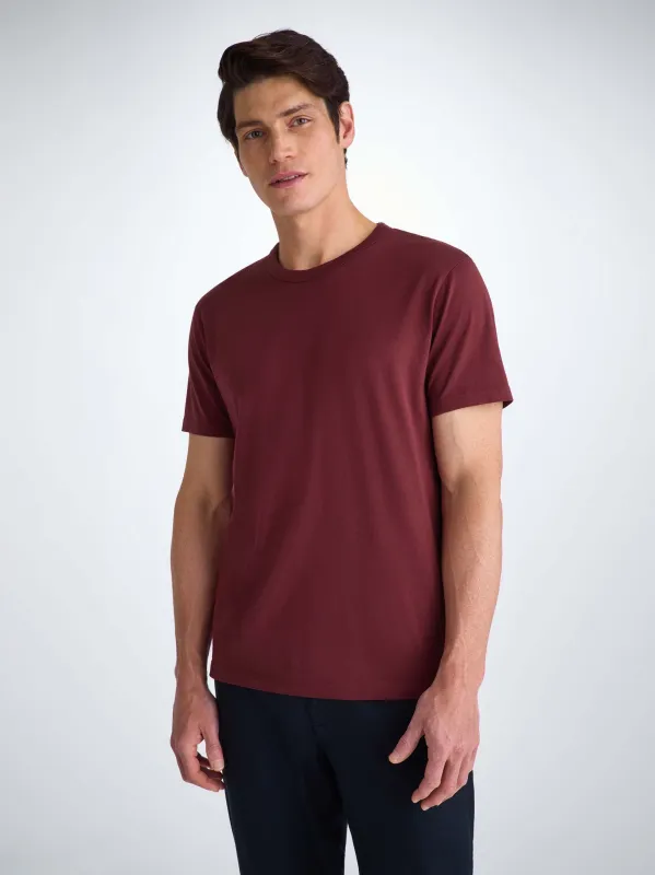 Men's T-Shirt Barny Pima Cotton Burgundy sold by Derek Rose