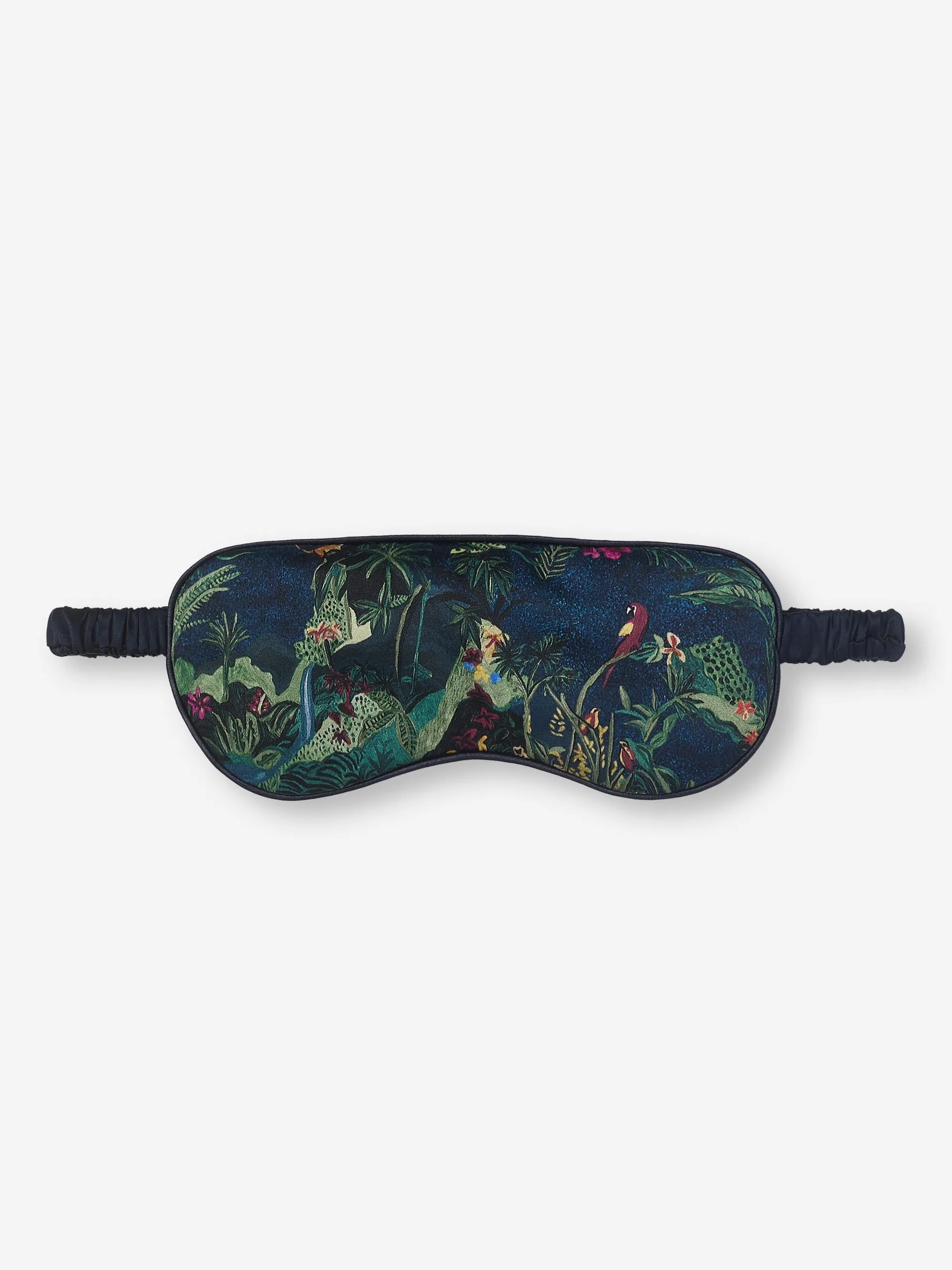 Eye Mask Silk Satin Multi Midnight Jungle Print sold by Derek Rose