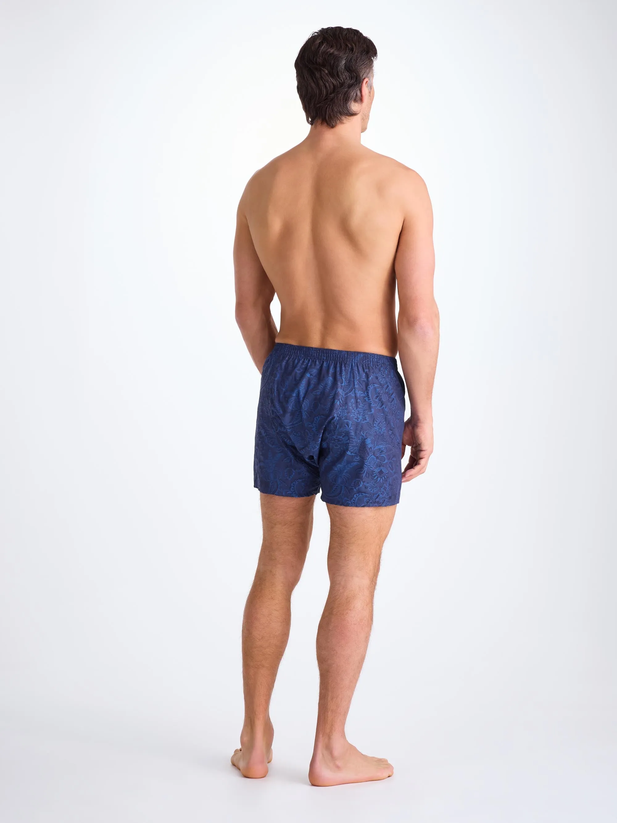 Men's Classic Fit Boxers Cotton Jacquard Navy Jungle Paisley Pattern sold by Derek Rose product image thumbnail 4