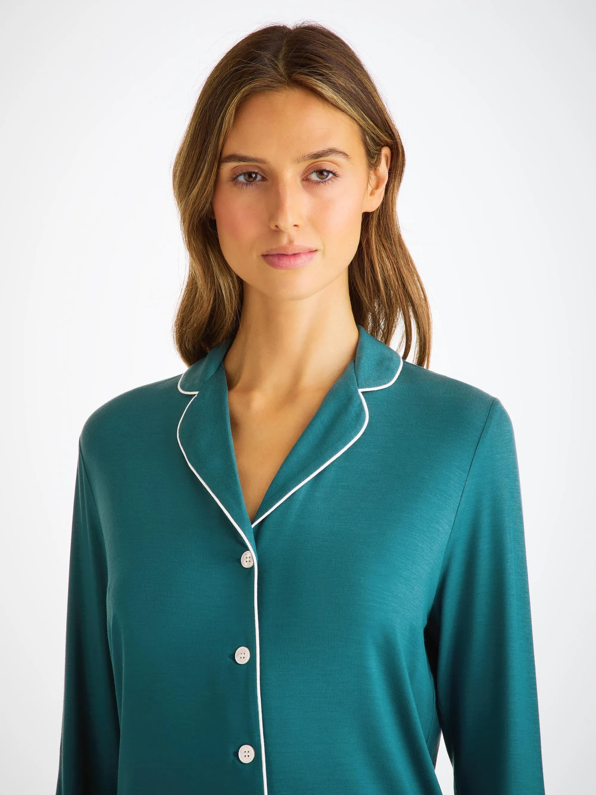 Women's Pajamas Lara Micro Modal Stretch Jungle Green sold by Derek Rose product image thumbnail 5