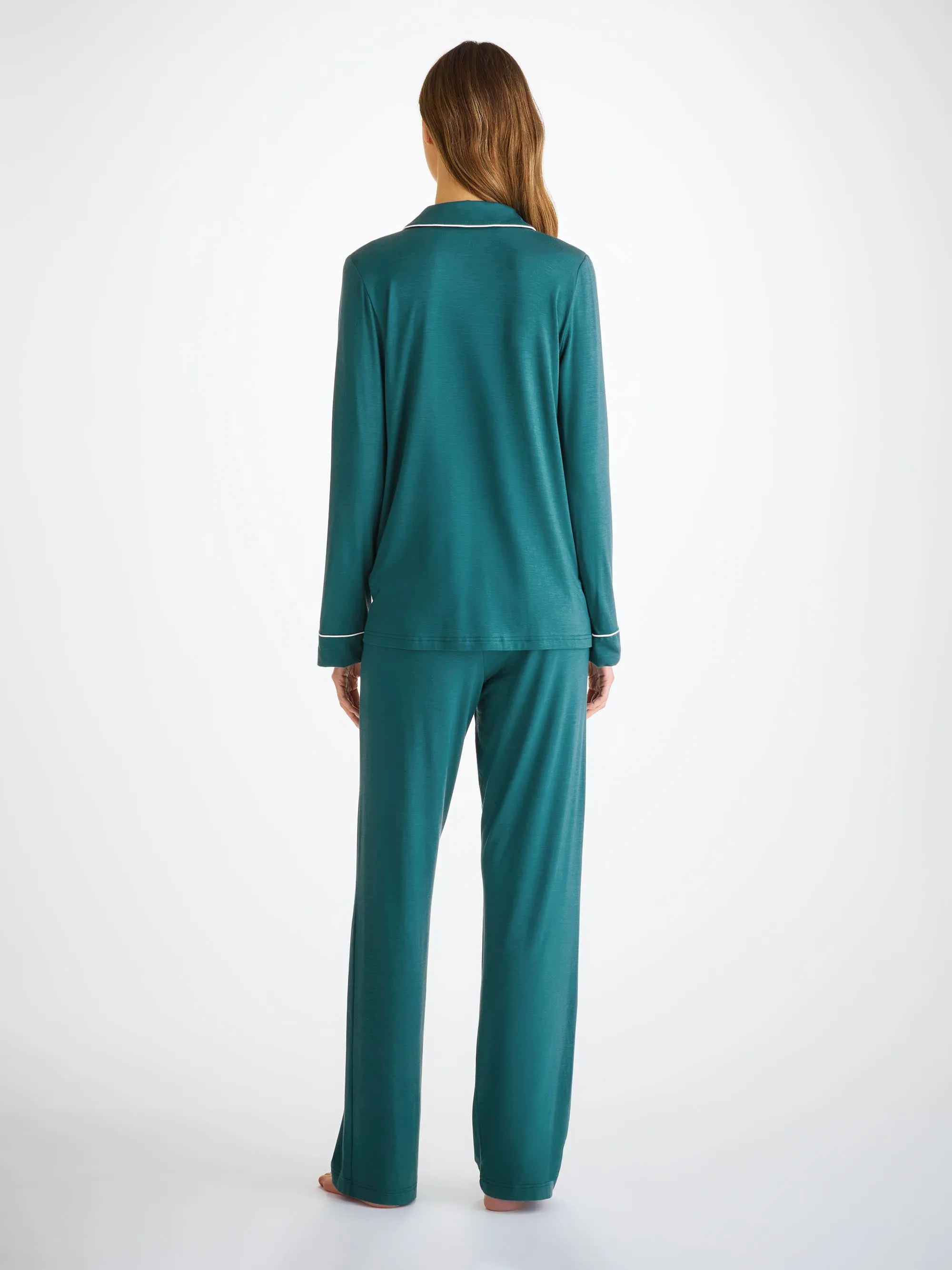 Women's Pajamas Lara Micro Modal Stretch Jungle Green sold by Derek Rose product image thumbnail 4