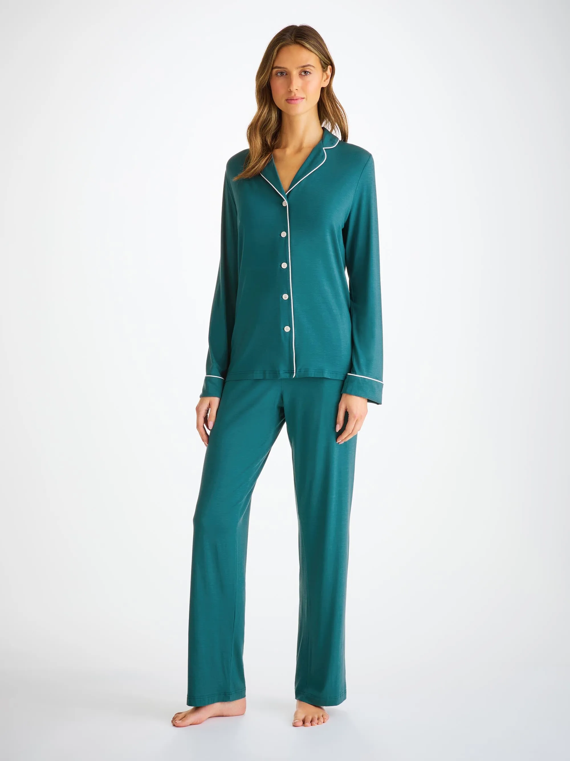 Women's Pajamas Lara Micro Modal Stretch Jungle Green sold by Derek Rose