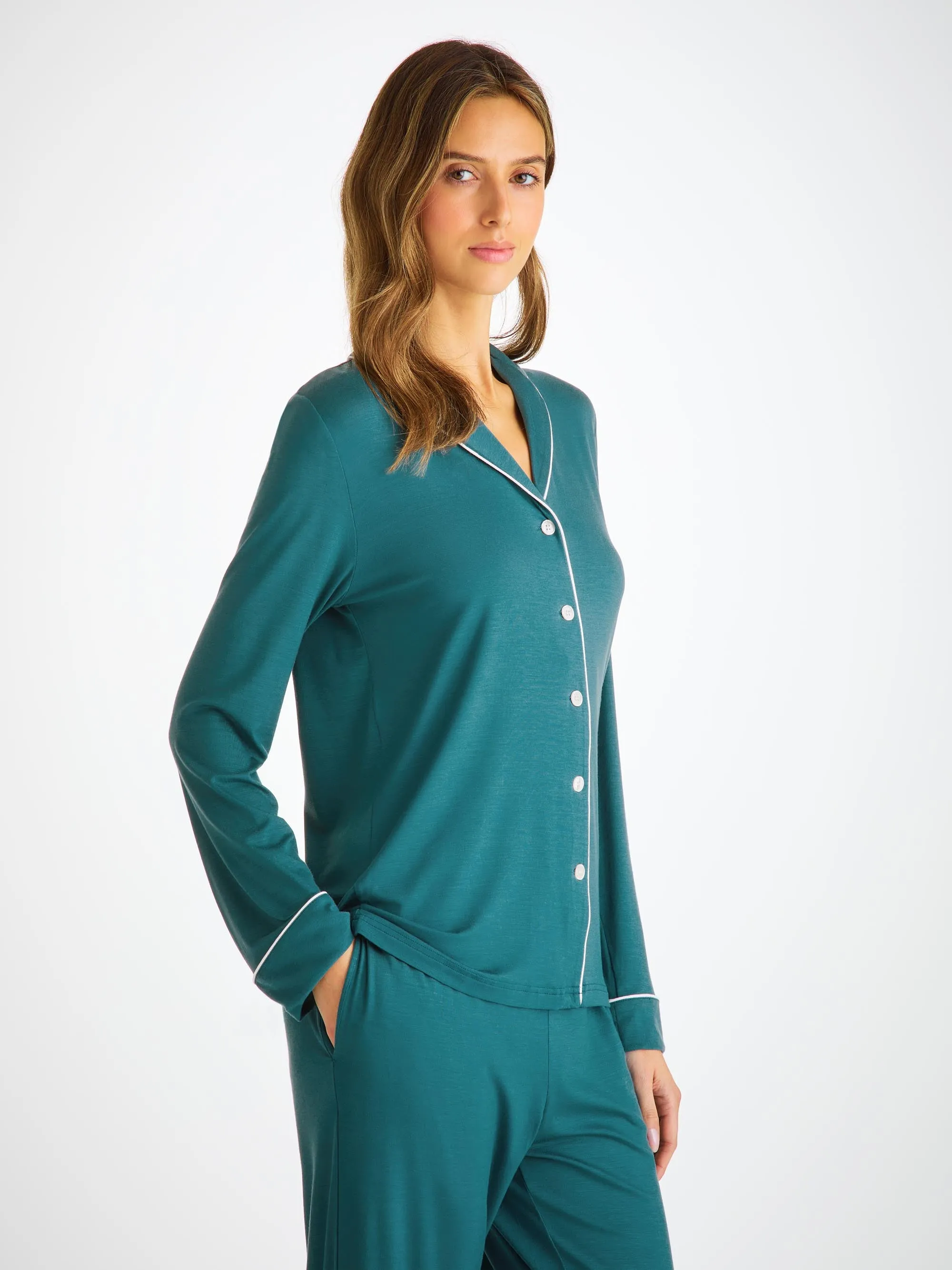 Women's Pajamas Lara Micro Modal Stretch Jungle Green sold by Derek Rose product image thumbnail 3