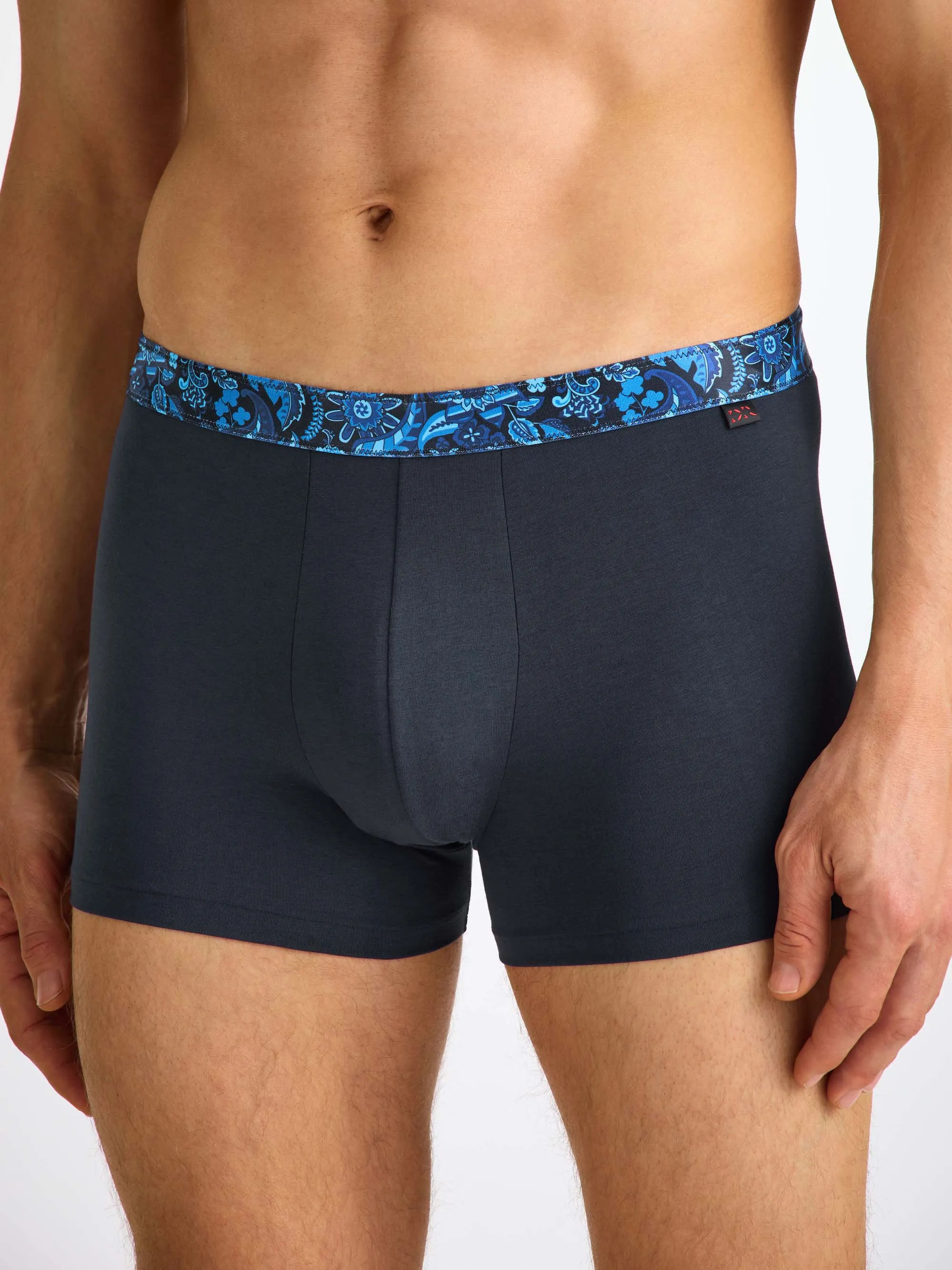 Men's Boxer Briefs Band 66 Pima Cotton Stretch Navy sold by Derek Rose product image thumbnail 3