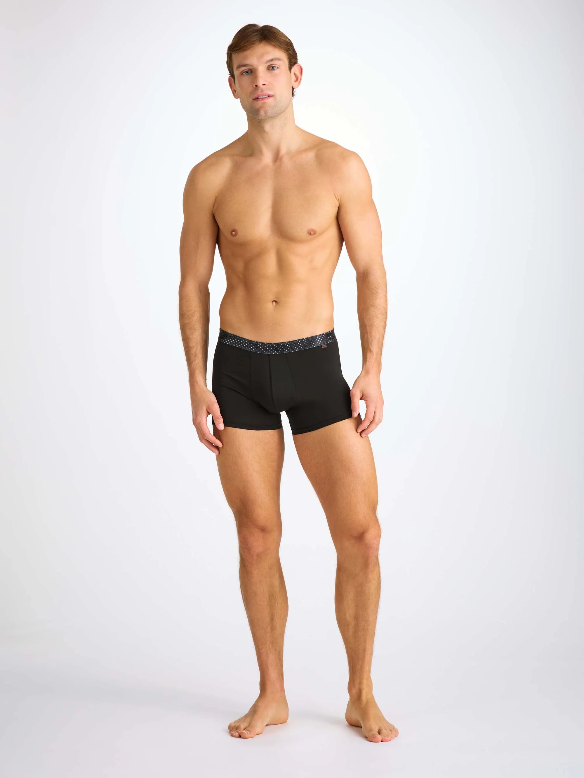 Men's Boxer Briefs Band 65 Pima Cotton Stretch Black sold by Derek Rose product image thumbnail 4