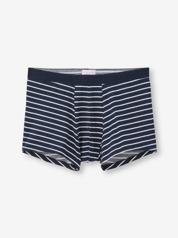 Men's Boxer Briefs Cotton Navy Stripe Print sold by Derek Rose