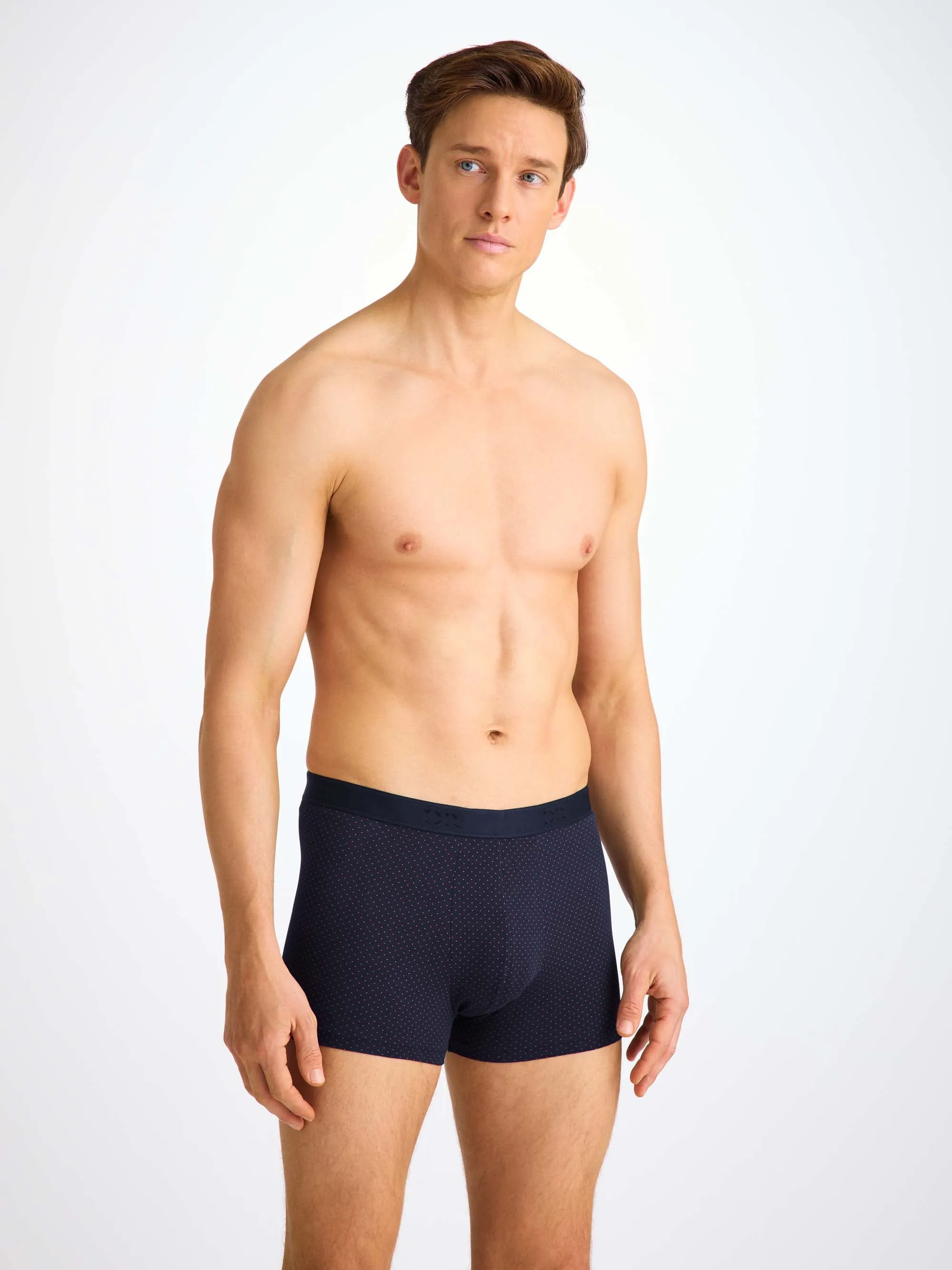 Men's Boxer Briefs Cotton Navy Micro Dot Print sold by Derek Rose product image thumbnail 2