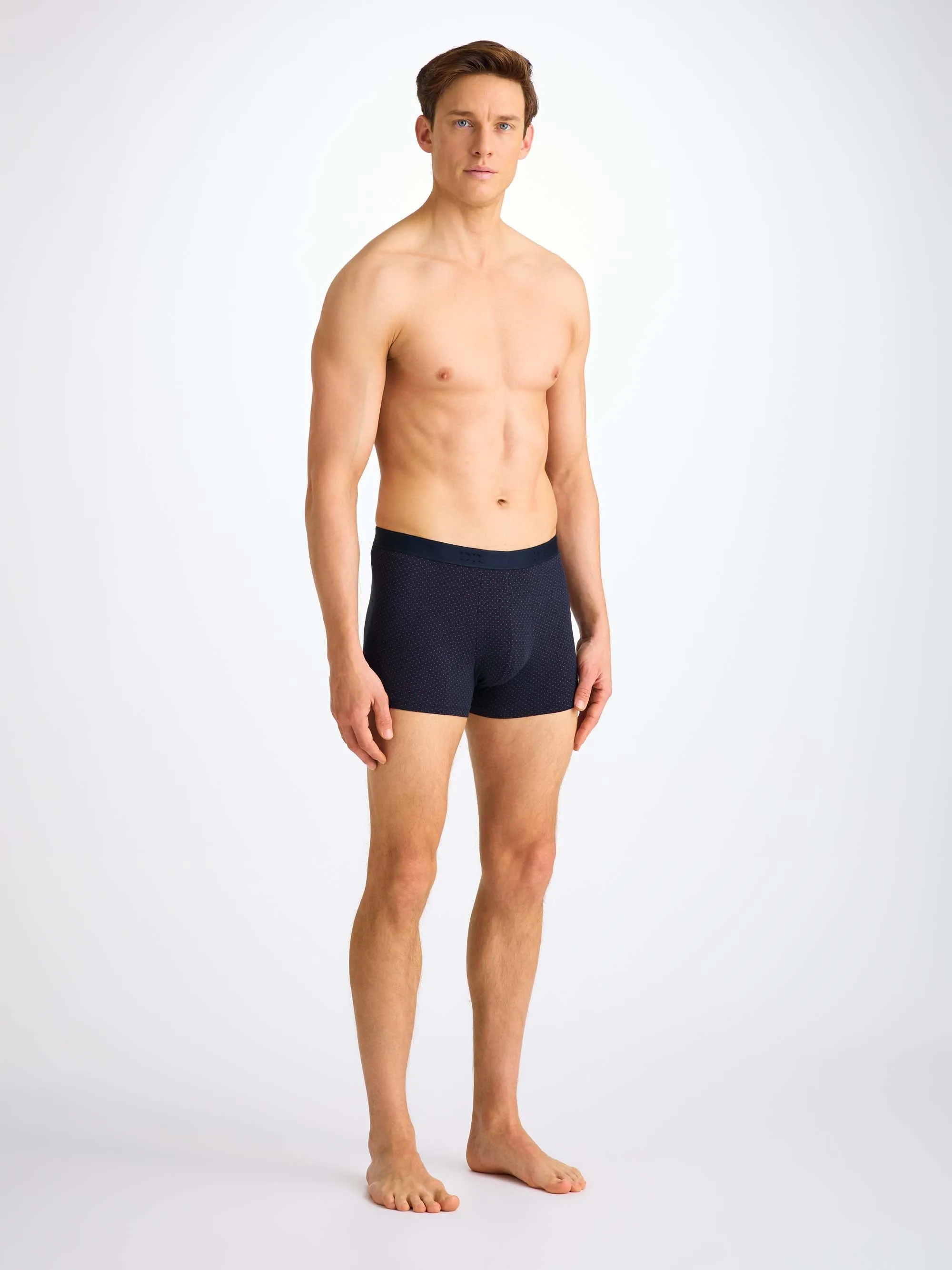 Men's Boxer Briefs Cotton Navy Micro Dot Print sold by Derek Rose product image thumbnail 4