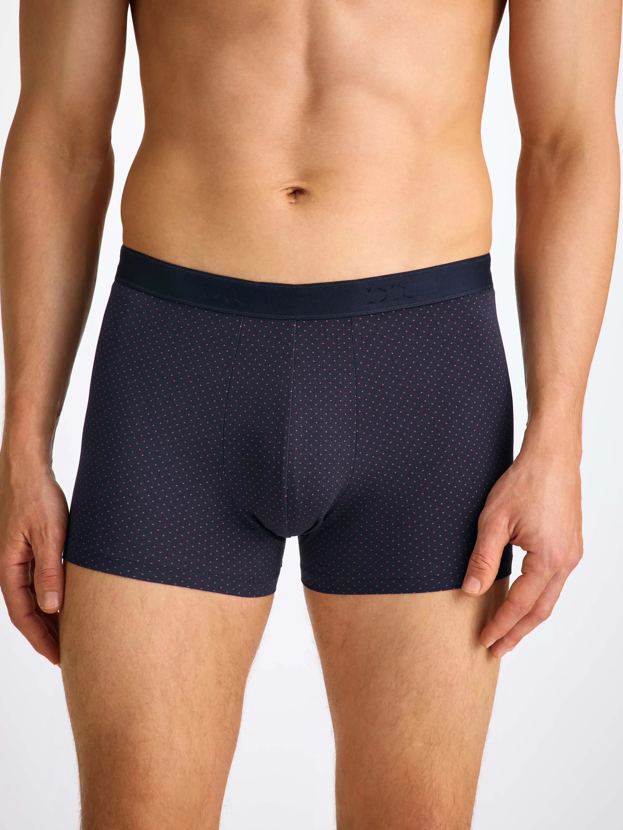 Men's Boxer Briefs Cotton Navy Micro Dot Print sold by Derek Rose product image thumbnail 3
