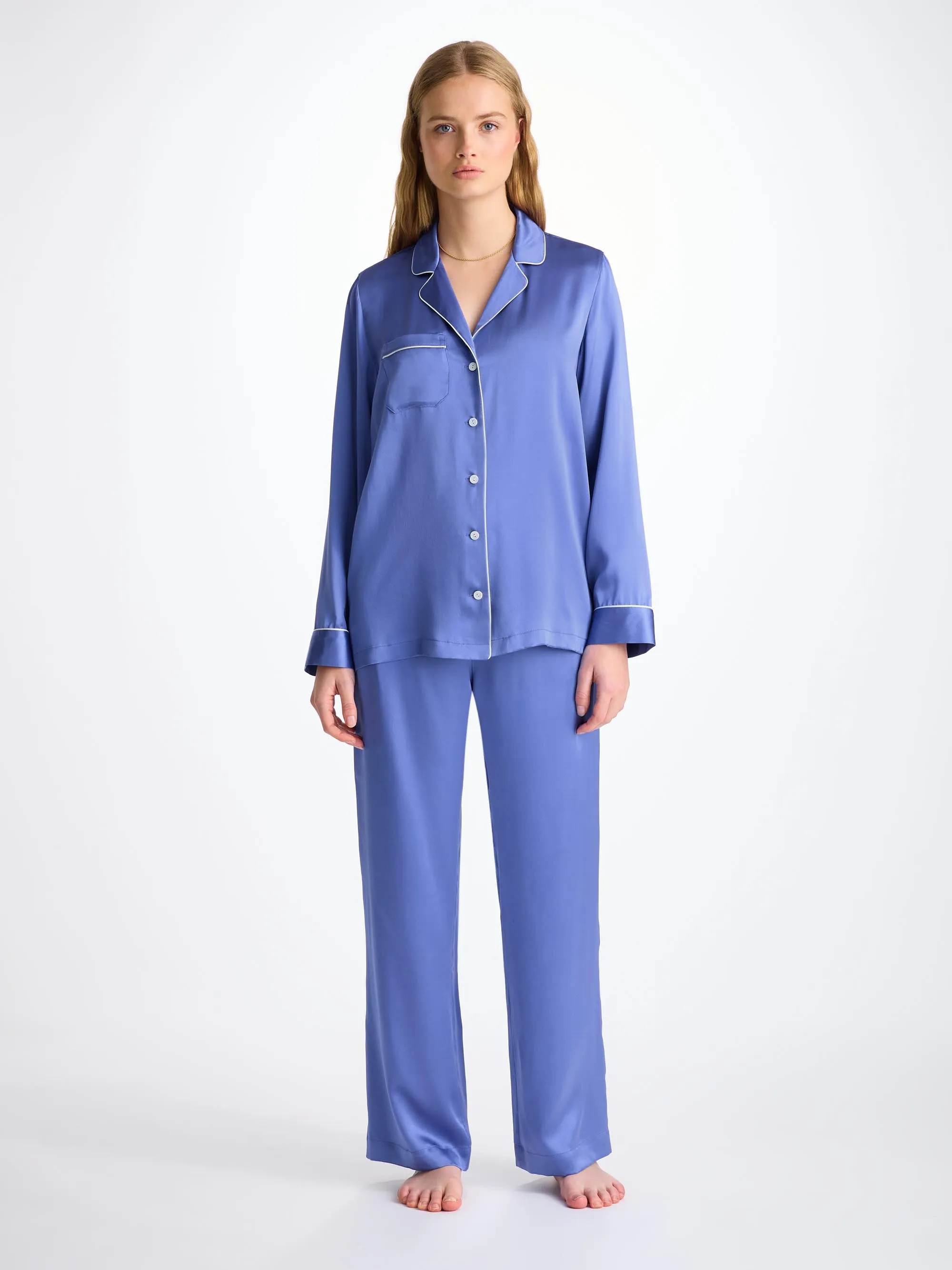 Women's Pajamas Bailey Silk Satin Amethyst sold by Derek Rose