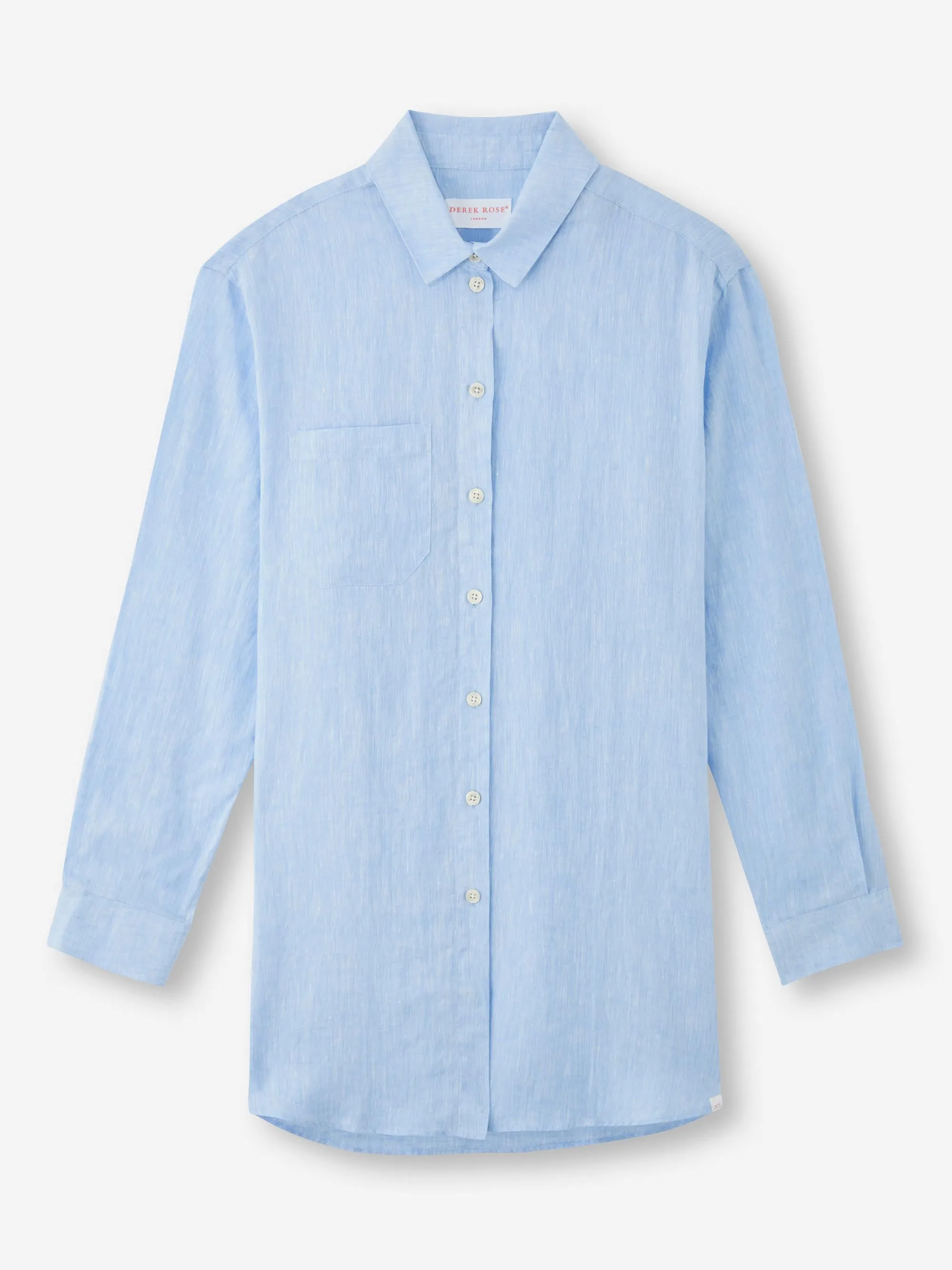 Women's Shirt Sicily Linen Sky Blue sold by Derek Rose product image thumbnail 2