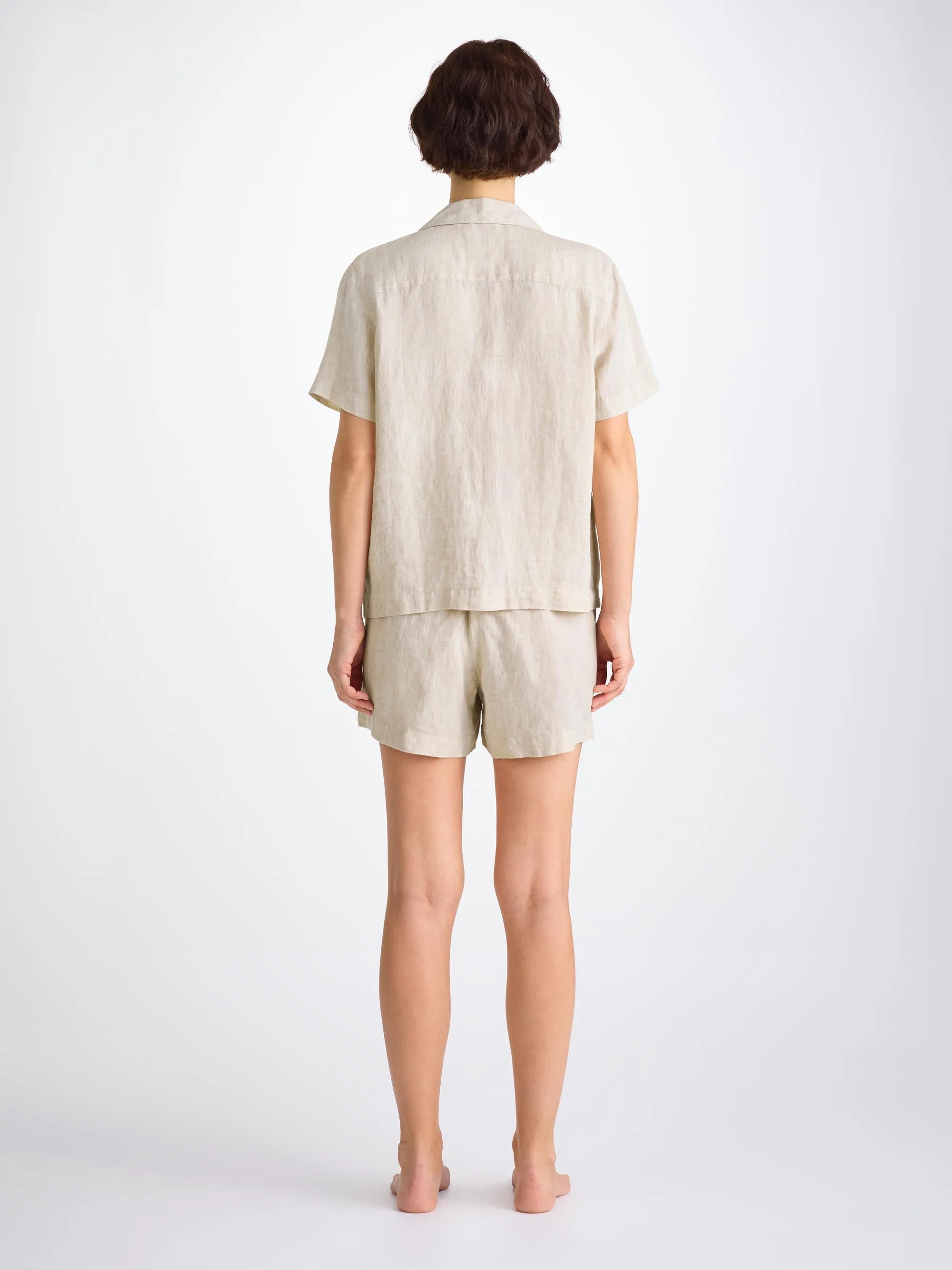 Women's Short Pajamas Sicily Linen Sand sold by Derek Rose product image thumbnail 4