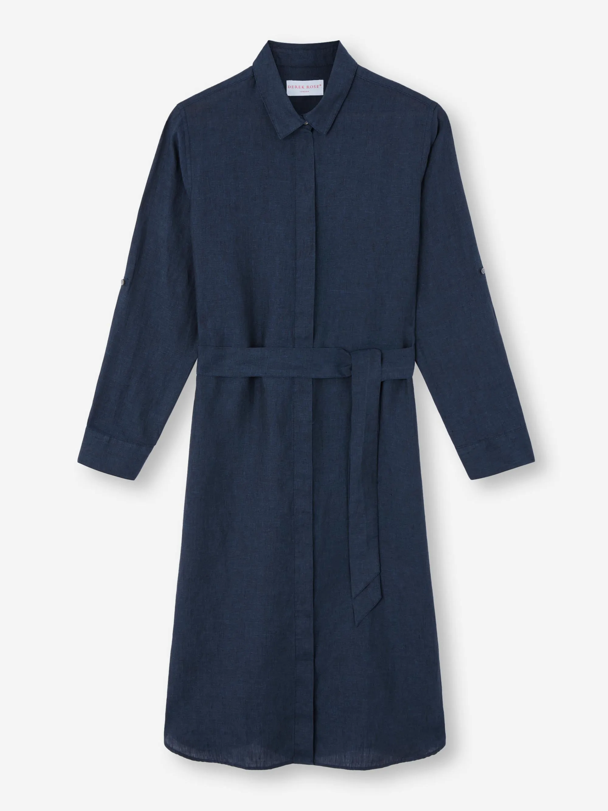 Women's Dress Sicily Linen Navy sold by Derek Rose product image thumbnail 2