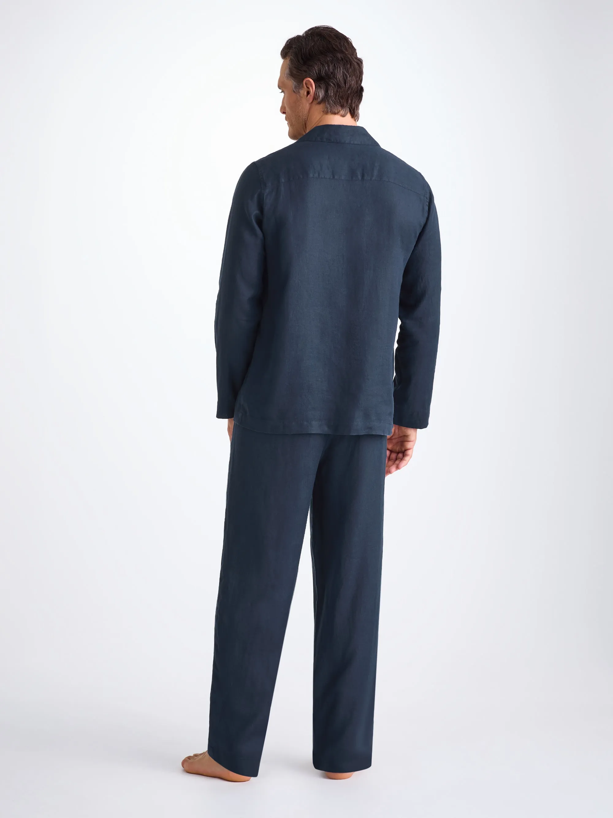Men's Pajamas Sicily Linen Navy sold by Derek Rose product image thumbnail 4