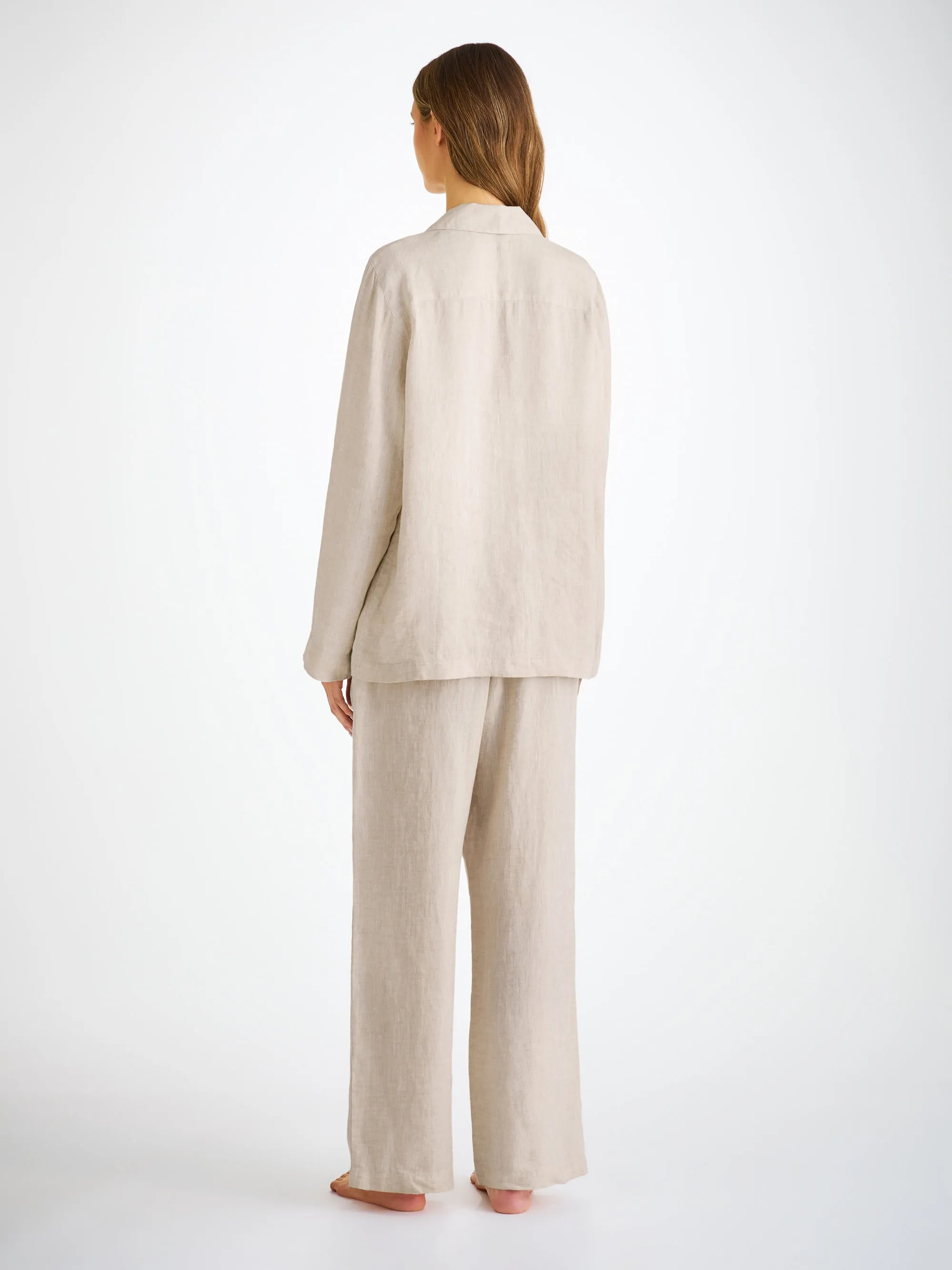 Women's Pajamas Sicily Linen Sand sold by Derek Rose product image thumbnail 4