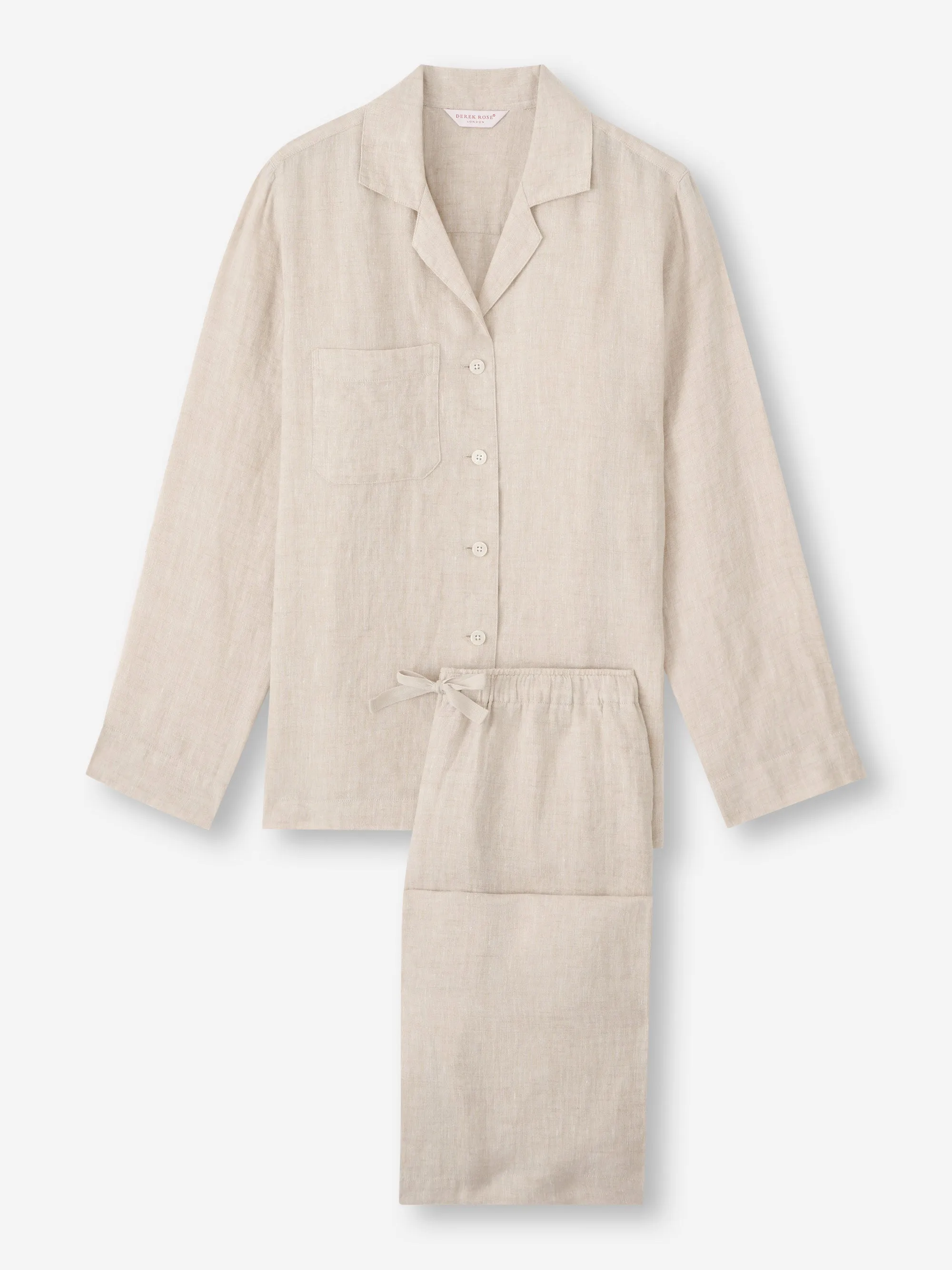 Women's Pajamas Sicily Linen Sand sold by Derek Rose product image thumbnail 2