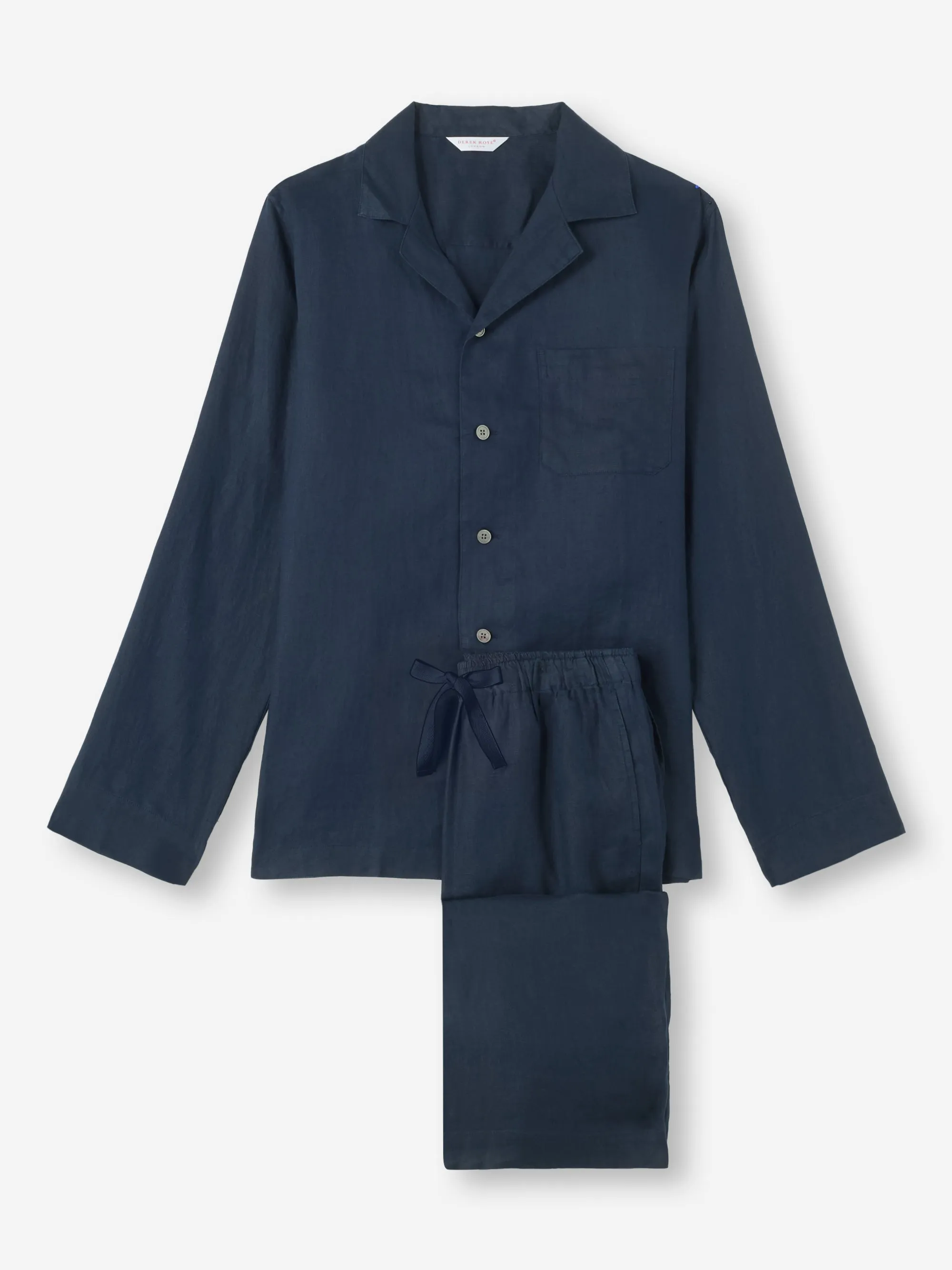 Women's Pajamas Sicily Linen Navy sold by Derek Rose product image thumbnail 2