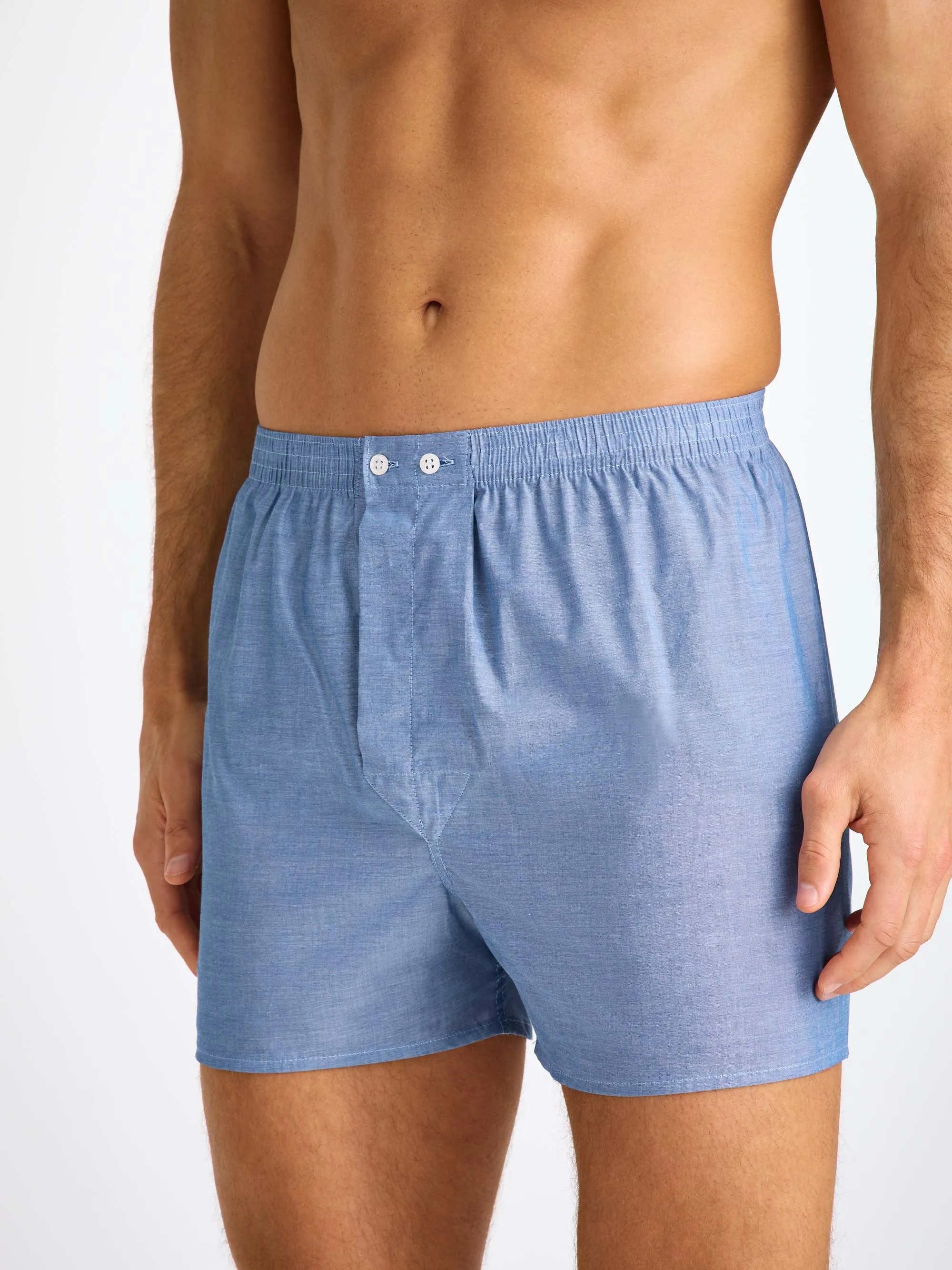 Men's Classic Fit Boxers Amalfi Cotton Batiste Denim sold by Derek Rose product image thumbnail 3