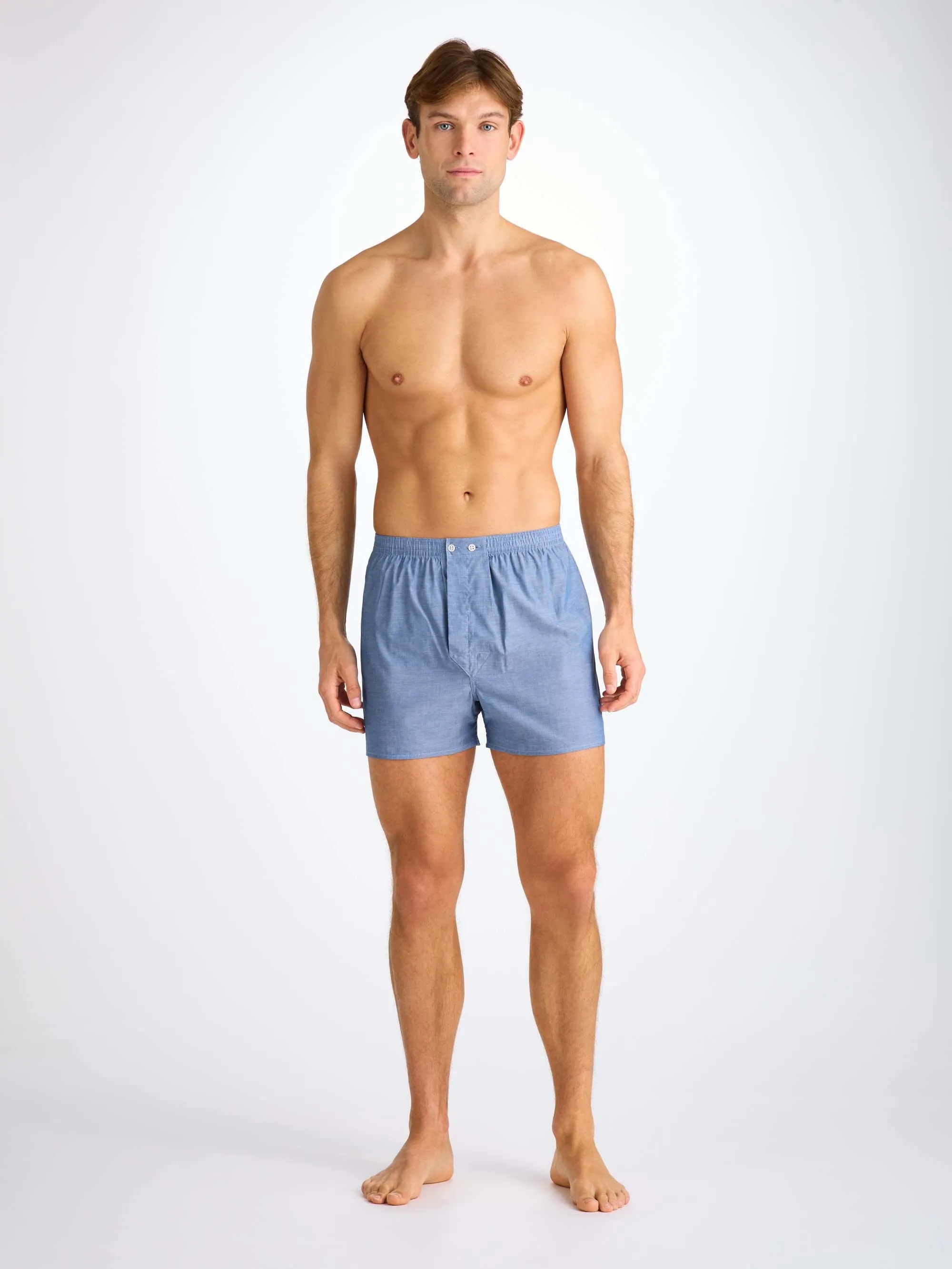 Men's Classic Fit Boxers Amalfi Cotton Batiste Denim sold by Derek Rose product image thumbnail 4
