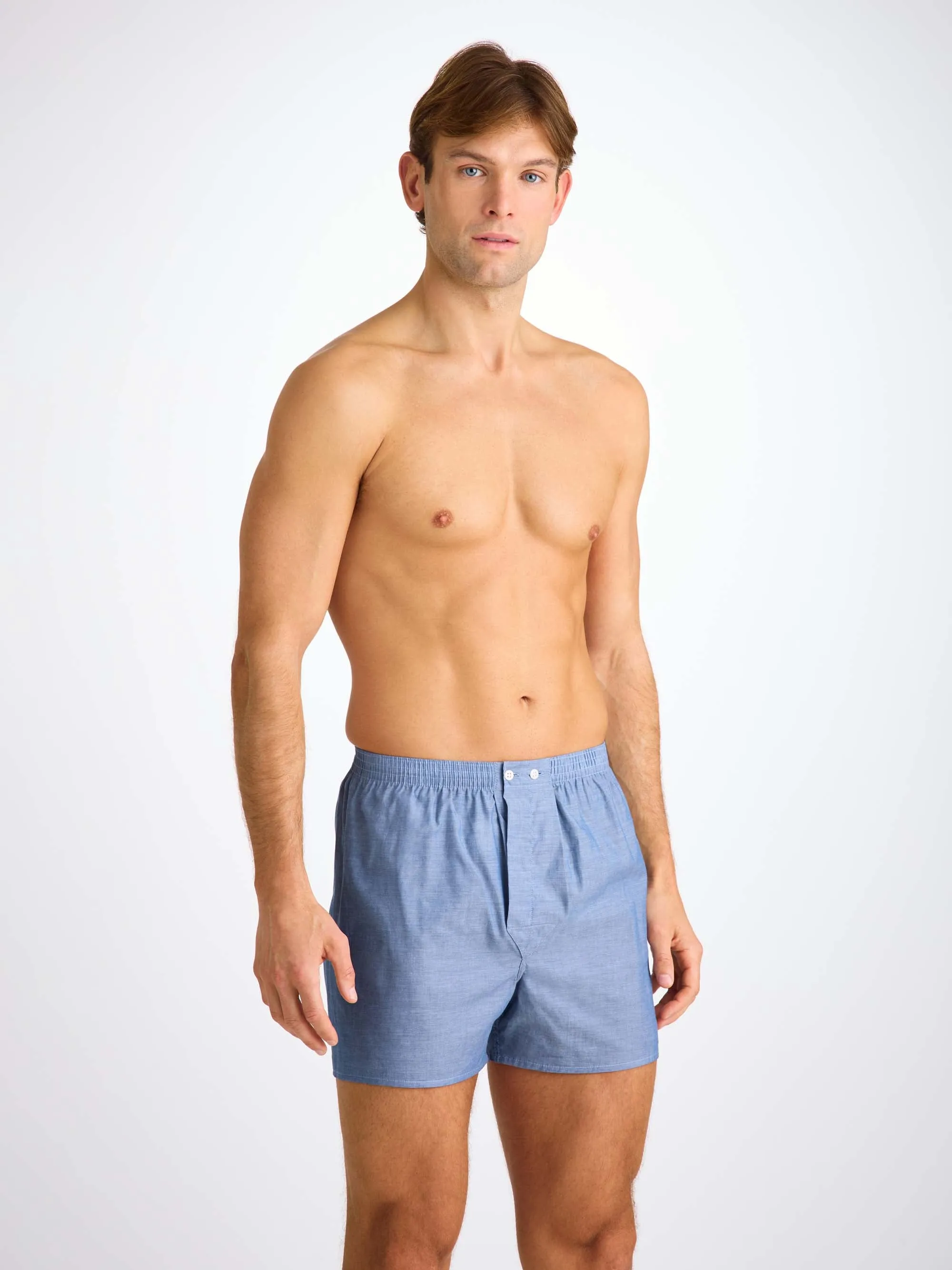 Men's Classic Fit Boxers Amalfi Cotton Batiste Denim sold by Derek Rose product image thumbnail 2