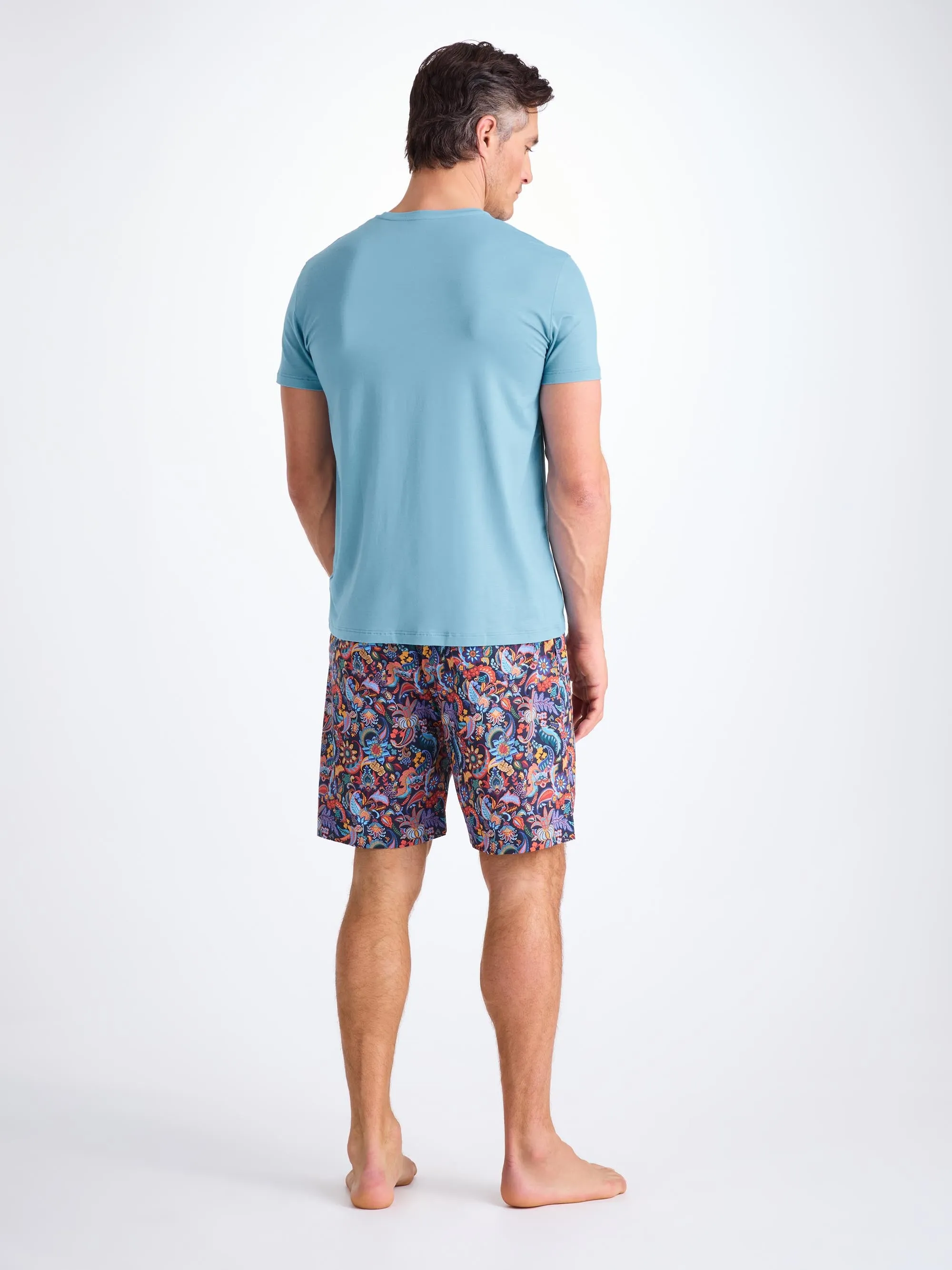 Men's T-Shirt Basel Micro Modal Stretch Ocean Blue sold by Derek Rose product image thumbnail 4