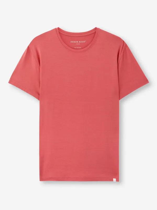 Men's T-Shirt Basel Micro Modal Stretch Apple Red sold by Derek Rose