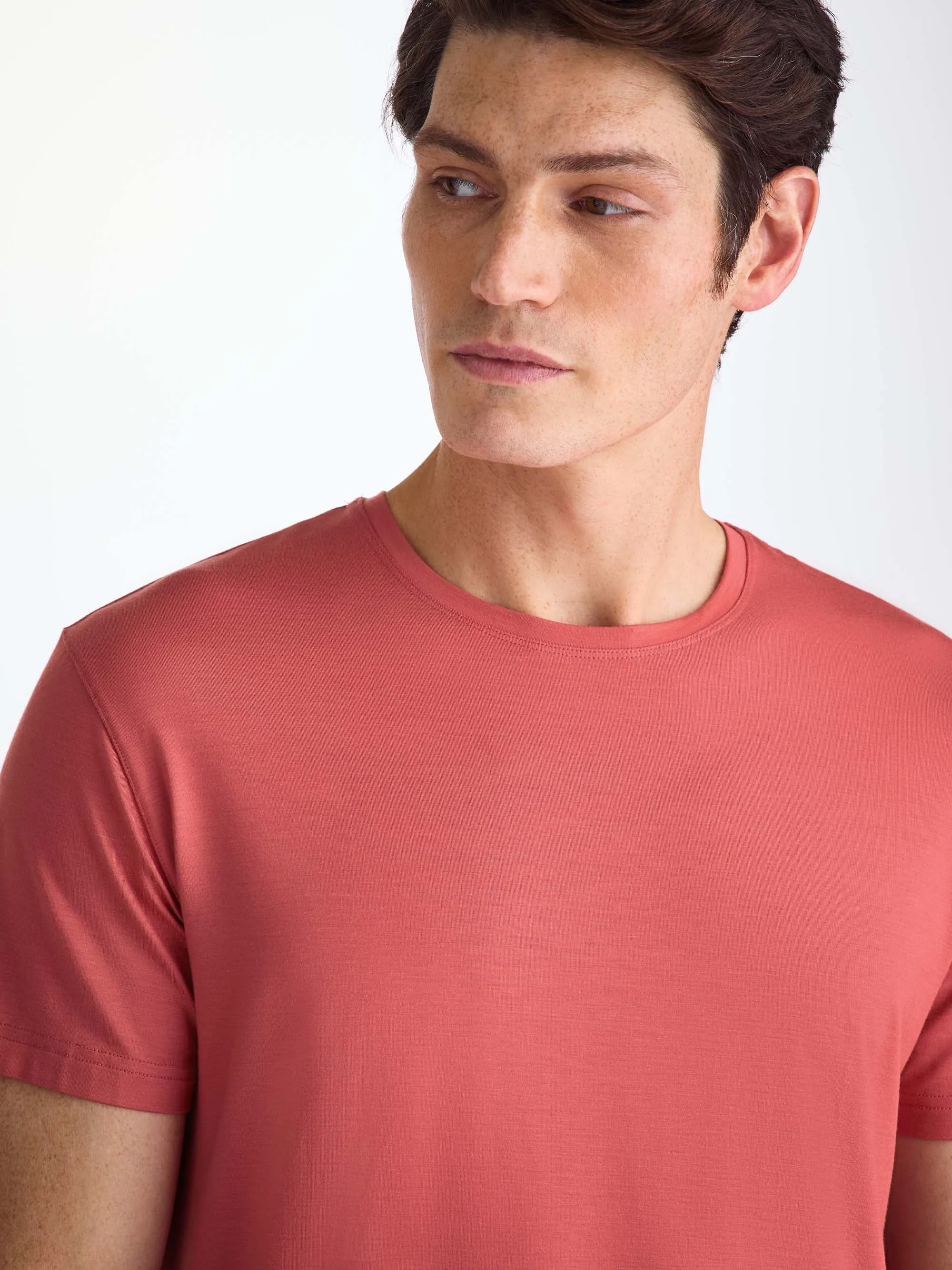 Men's T-Shirt Basel Micro Modal Stretch Apple Red sold by Derek Rose product image thumbnail 5