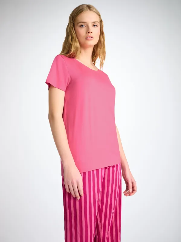 Women's T-Shirt Lara Micro Modal Stretch Flamingo Pink sold by Derek Rose