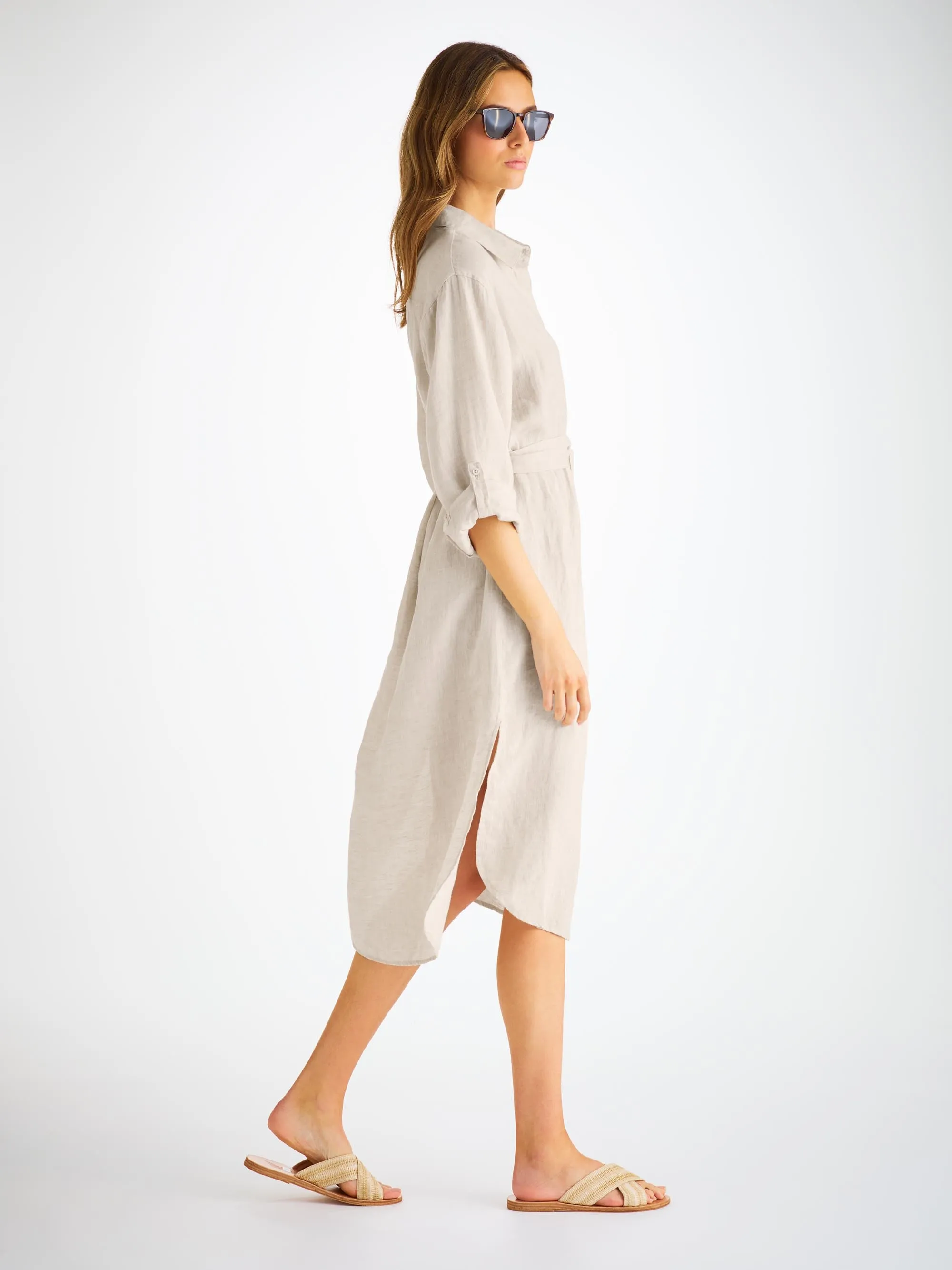 Women's Dress Sicily Linen Sand sold by Derek Rose product image thumbnail 5