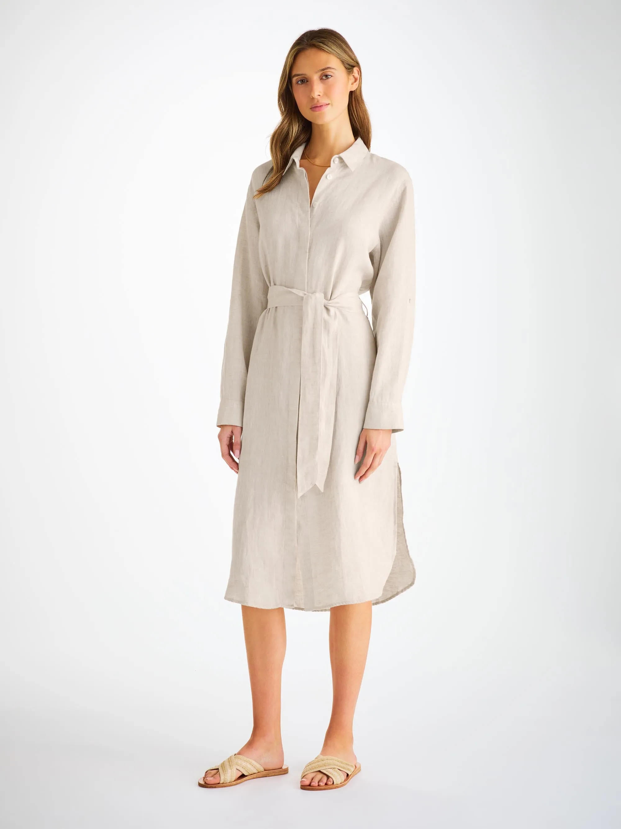 Women's Dress Sicily Linen Sand sold by Derek Rose product image thumbnail 4