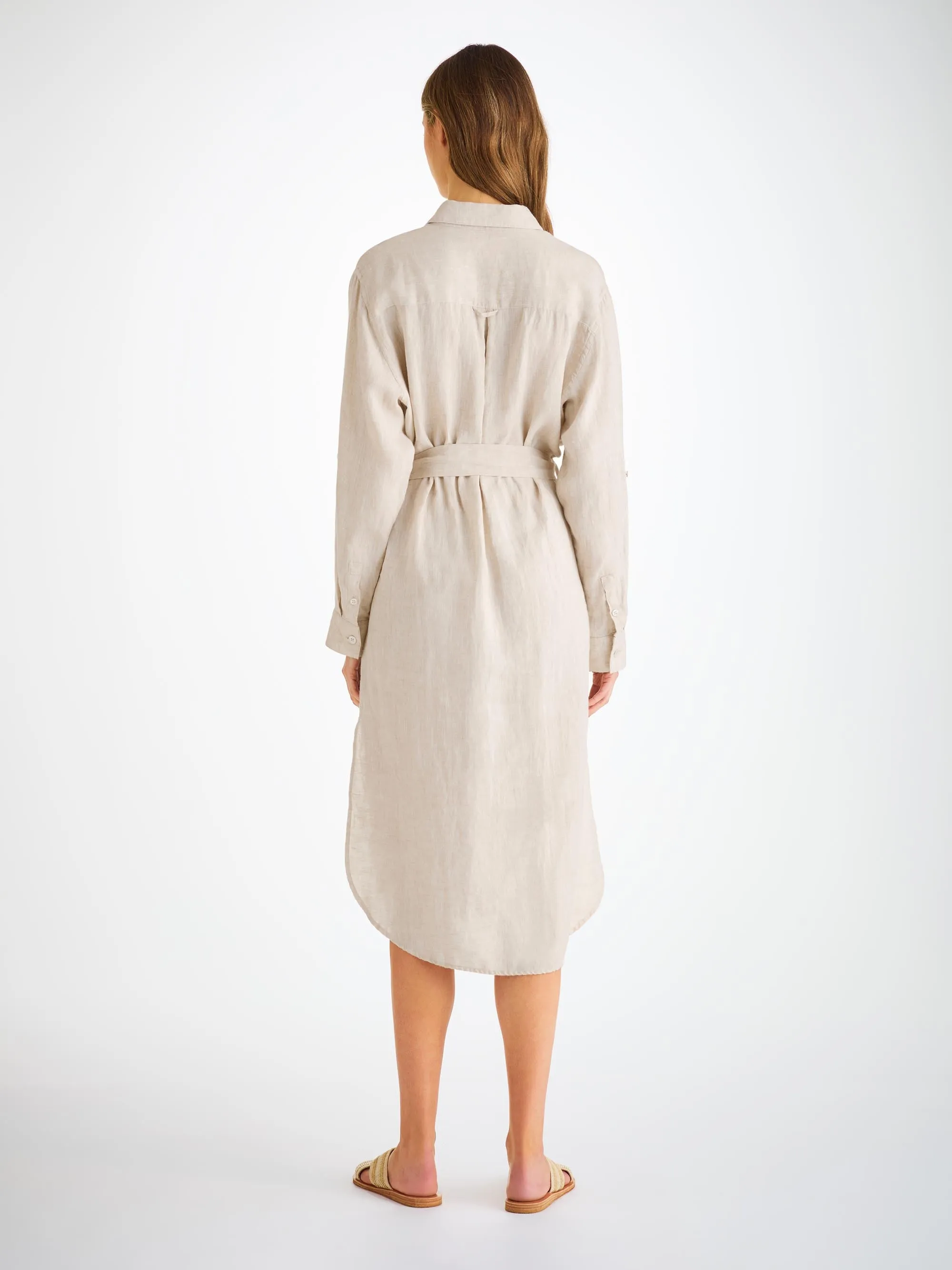 Women's Dress Sicily Linen Sand sold by Derek Rose product image thumbnail 3