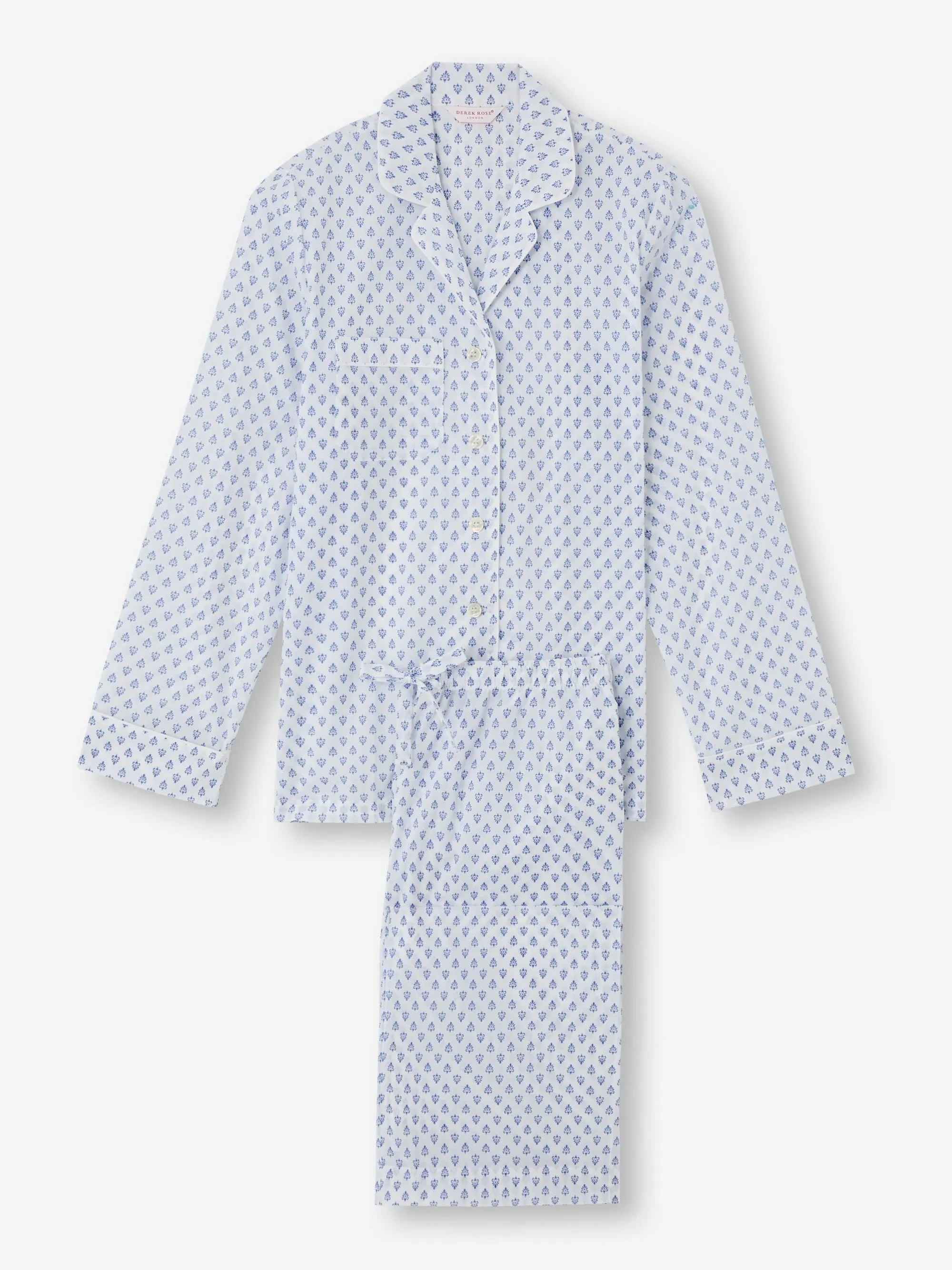 Women's Pajamas Cotton Batiste White Paisley Motif sold by Derek Rose product image thumbnail 2