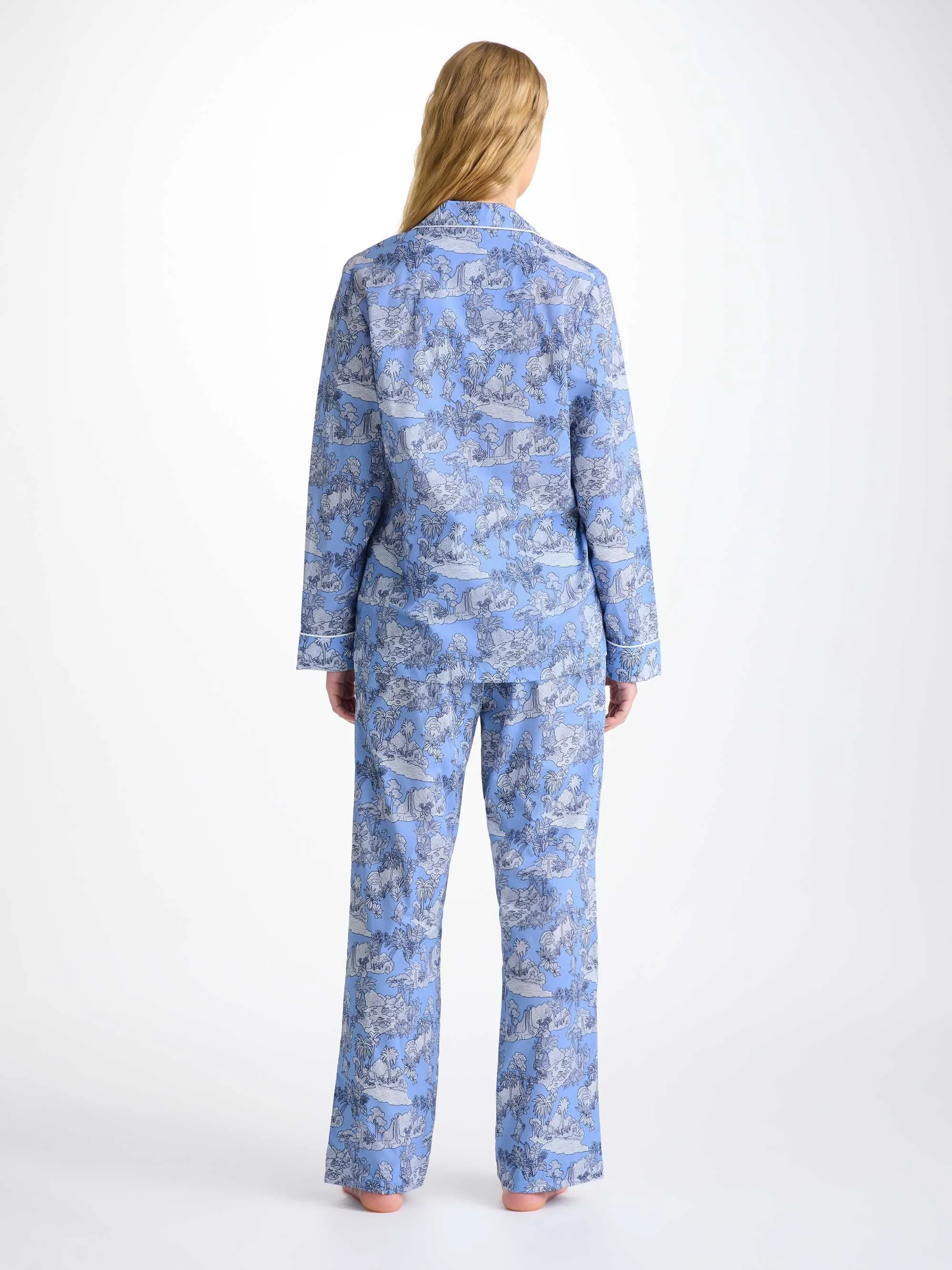 Women's Pajamas Cotton Batiste Blue Island Hopping Print sold by Derek Rose product image thumbnail 4