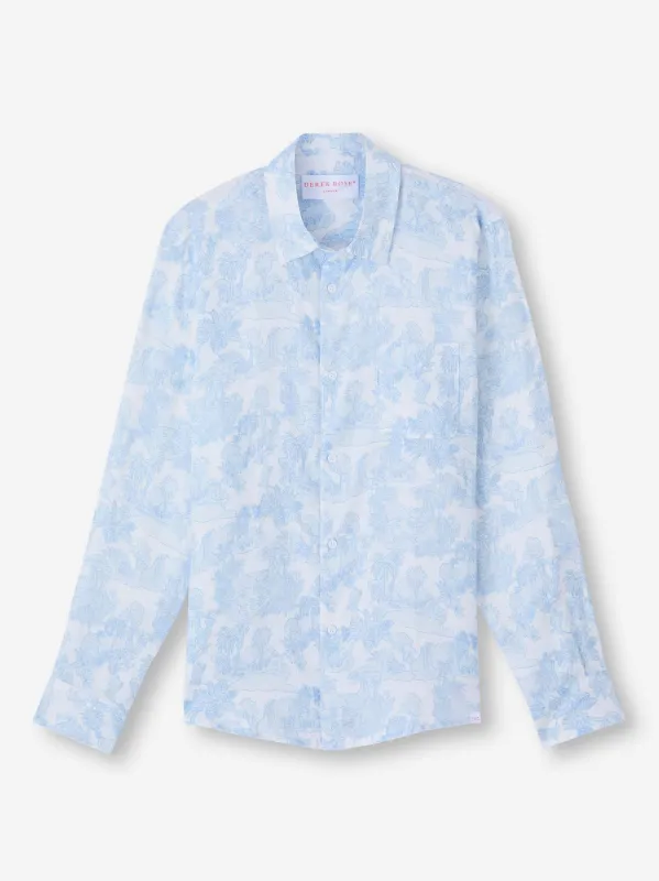 Men's Shirt Milan 26 Linen White sold by Derek Rose