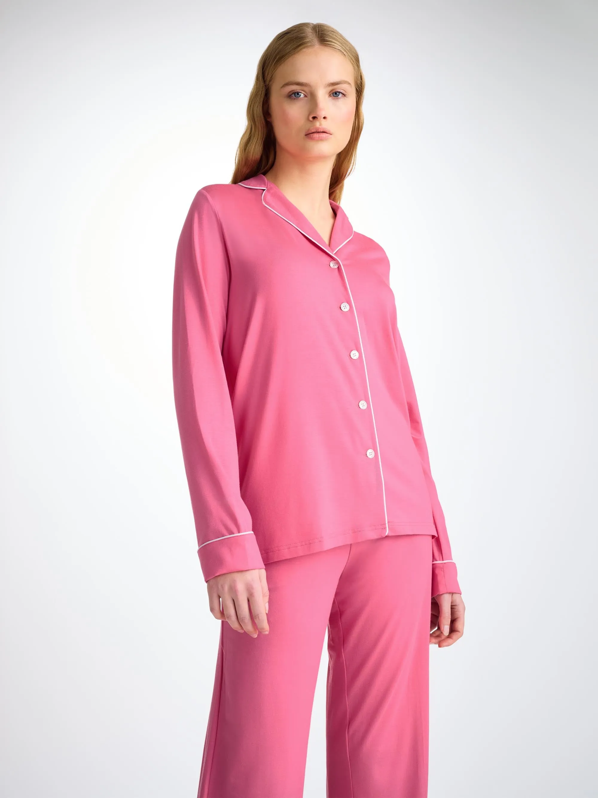 Women's Pajamas Lara Micro Modal Stretch Flamingo Pink sold by Derek Rose product image thumbnail 3
