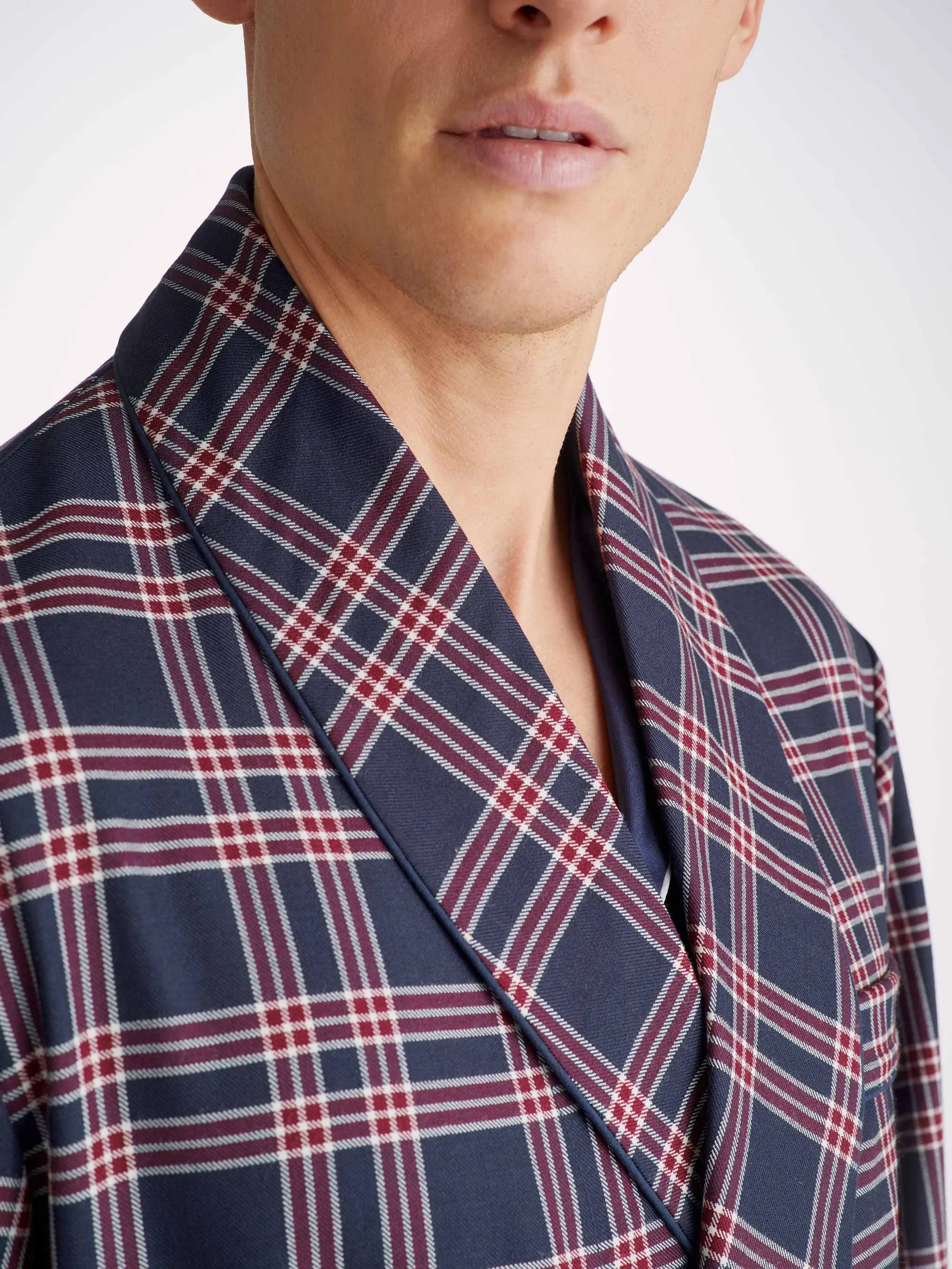 Men's Robe York 44 Wool Navy sold by Derek Rose product image thumbnail 5