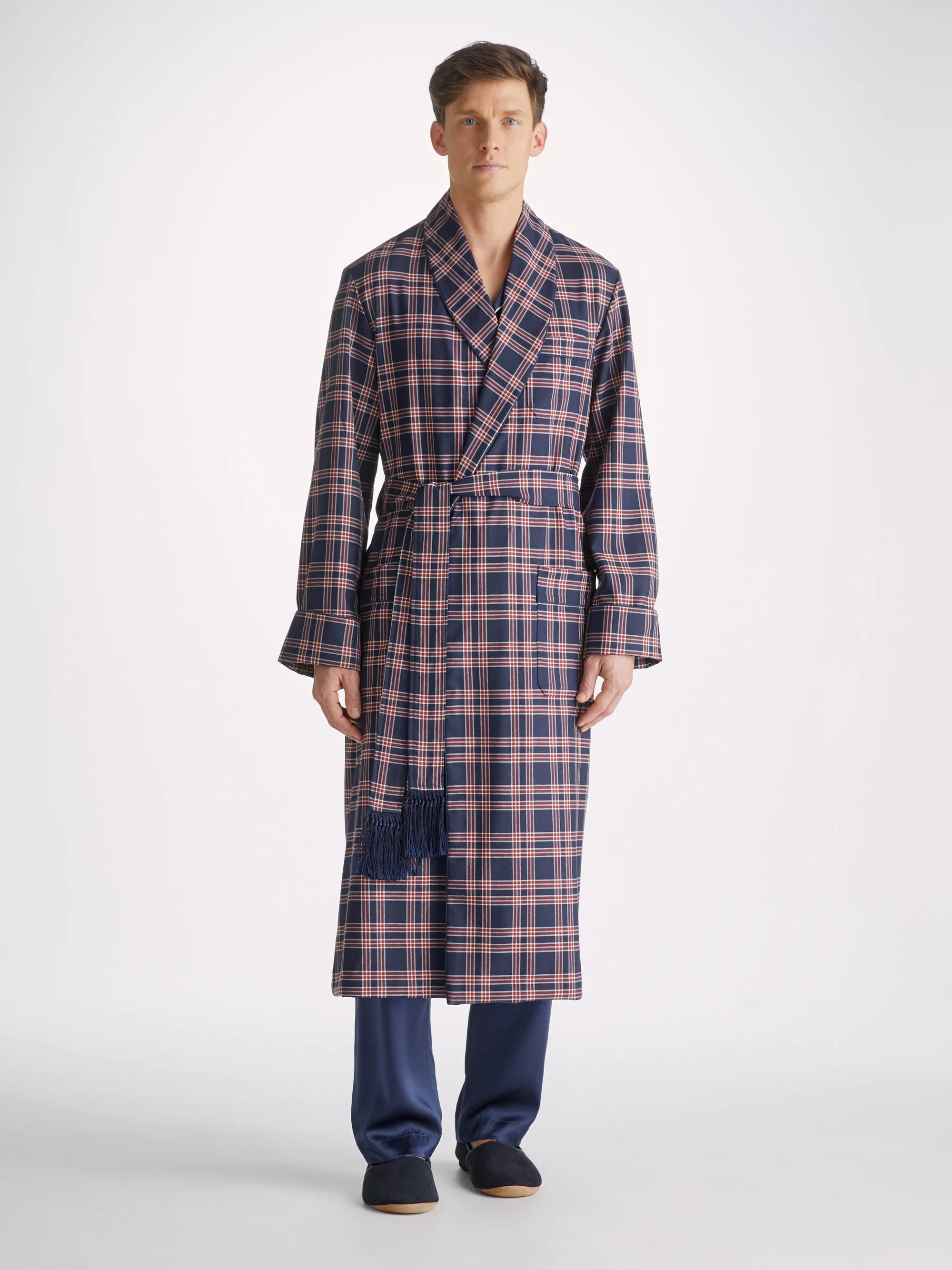 Men's Robe York 44 Wool Navy sold by Derek Rose product image thumbnail 3
