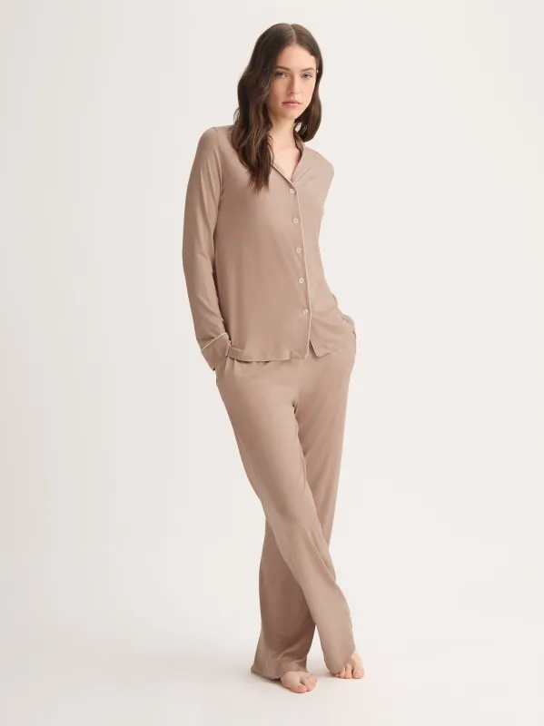 Women's Pajamas Lara Micro Modal Stretch Almond Blush sold by Derek Rose