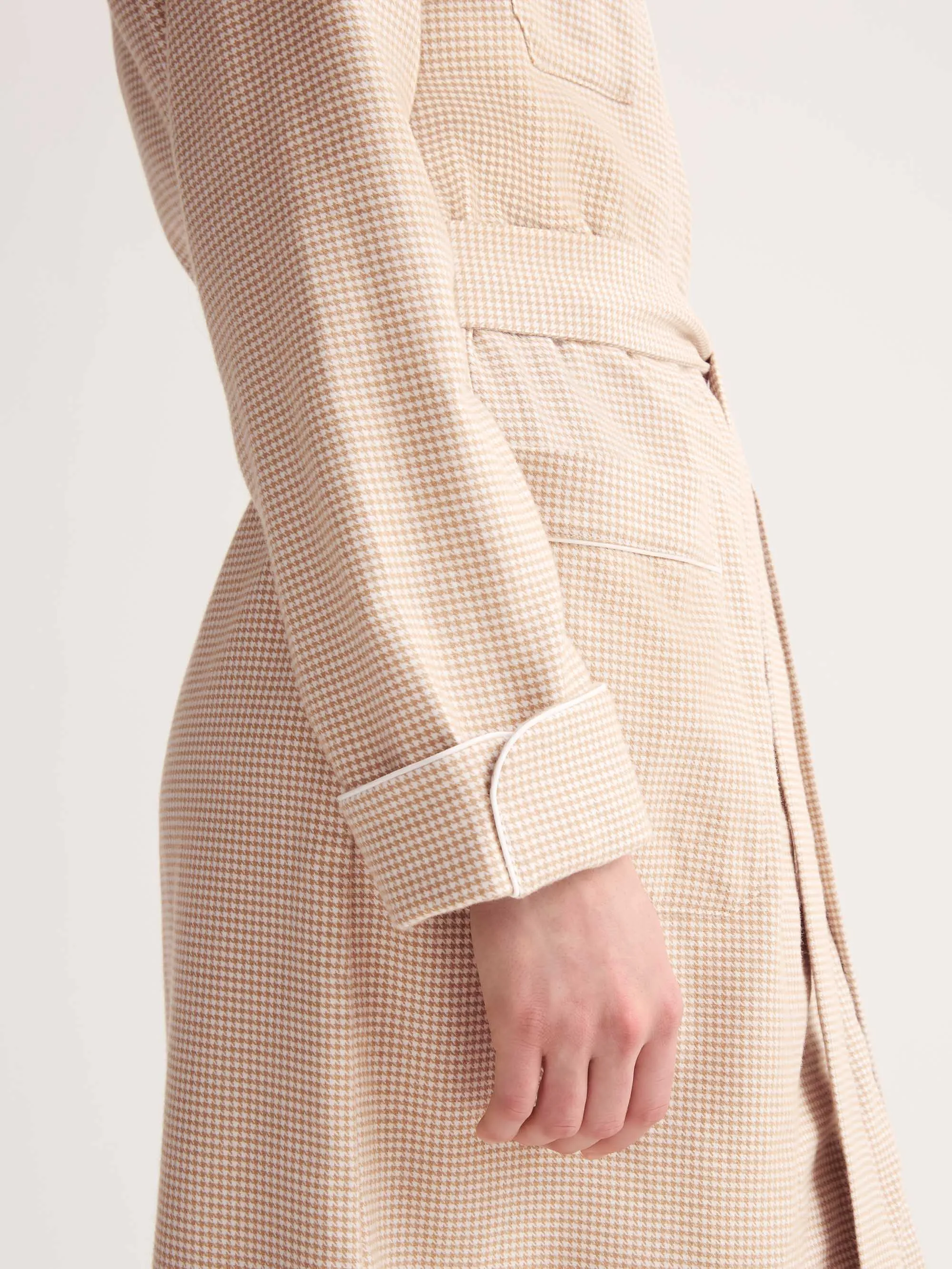 Women's Robe Kelburn Brushed Cotton Blush Houndstooth sold by Derek Rose product image thumbnail 4