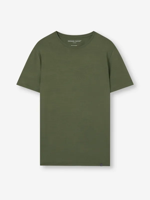 Men's T-Shirt Basel Micro Modal Stretch Evergreen sold by Derek Rose