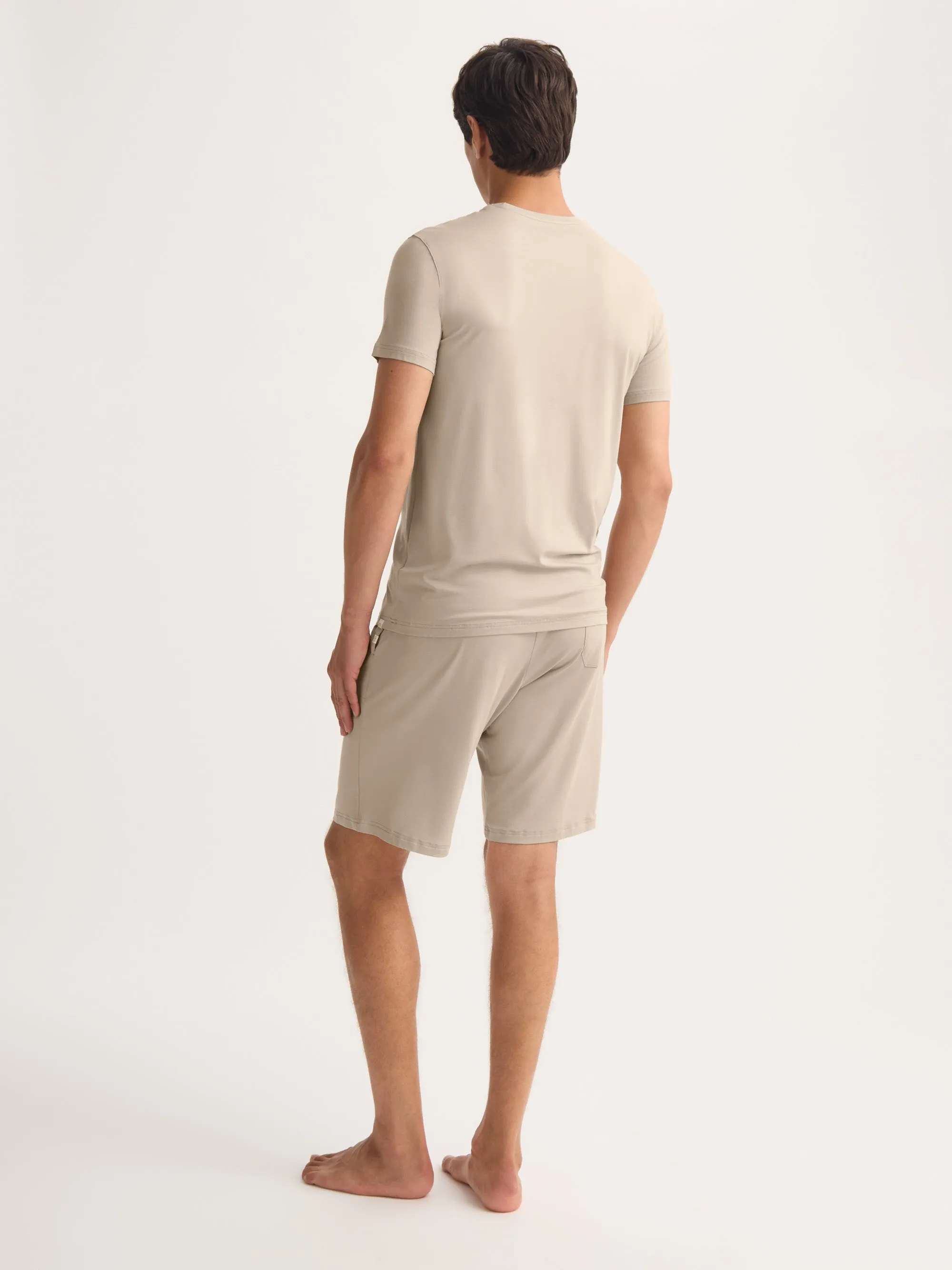 Men's T-Shirt Basel Micro Modal Stretch Light Stone sold by Derek Rose product image thumbnail 3