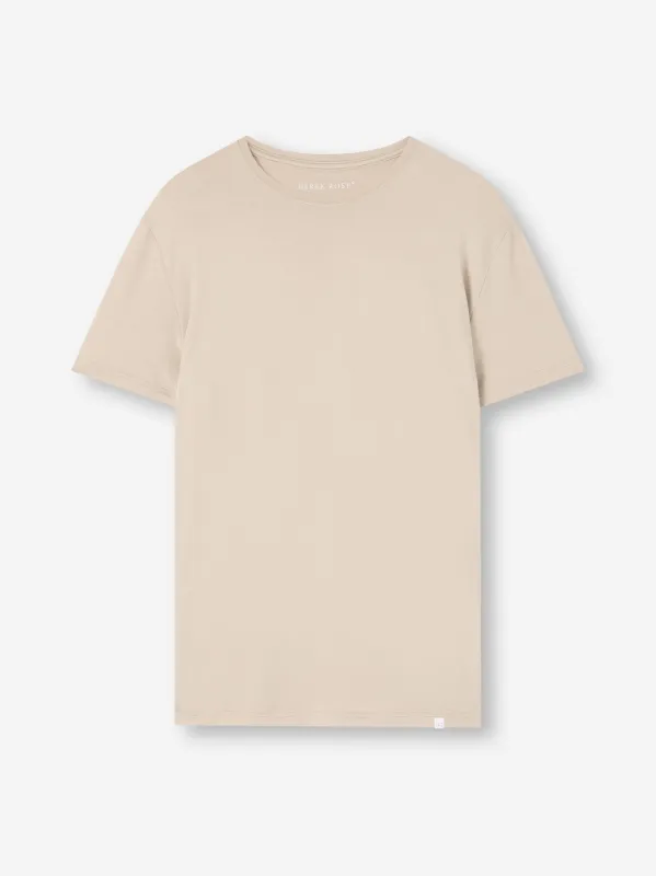 Men's T-Shirt Basel Micro Modal Stretch Light Stone sold by Derek Rose