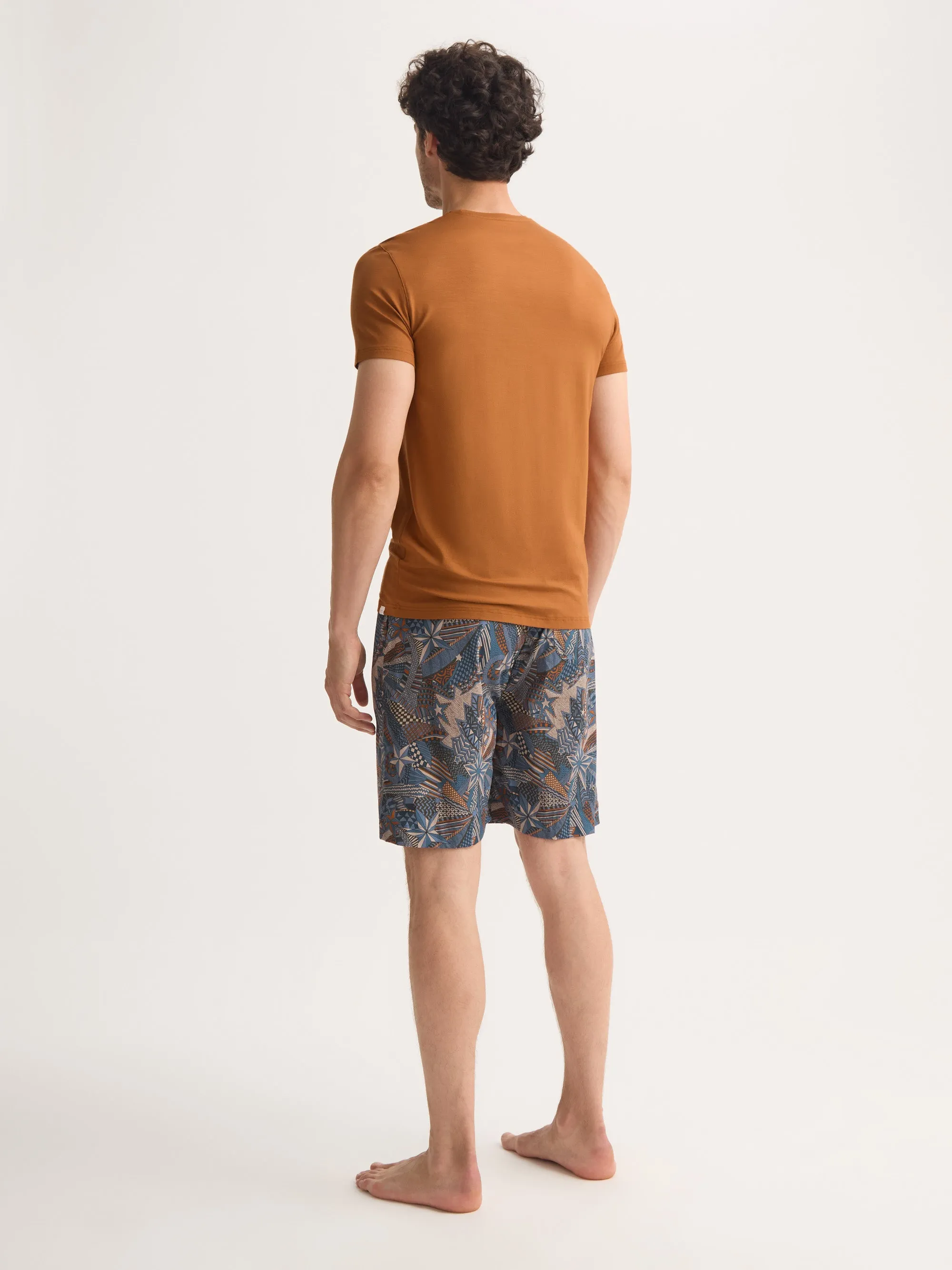 Men's T-Shirt Basel Micro Modal Stretch Brick Orange sold by Derek Rose product image thumbnail 4