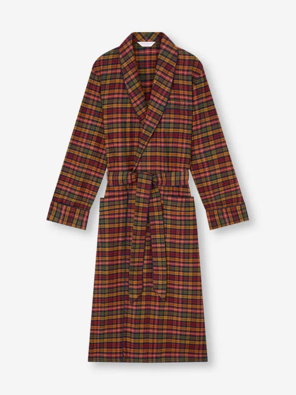Men's Robe Kelburn Brushed Cotton Multicolor Check sold by Derek Rose