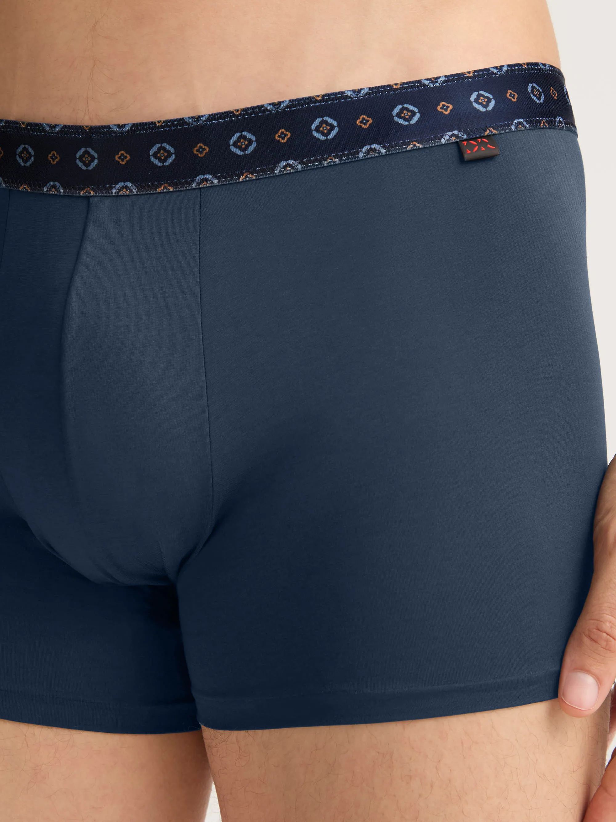 Men's Boxer Briefs Pima Cotton Stretch Navy Blue with Rose Motif Band sold by Derek Rose product image thumbnail 5