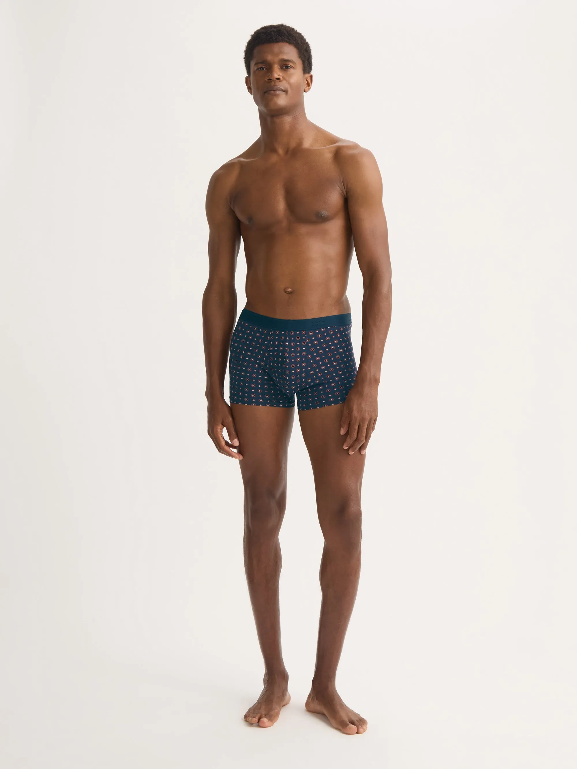 Men's Boxer Briefs Cotton Navy Blue & Red Rose Motif sold by Derek Rose product image thumbnail 2