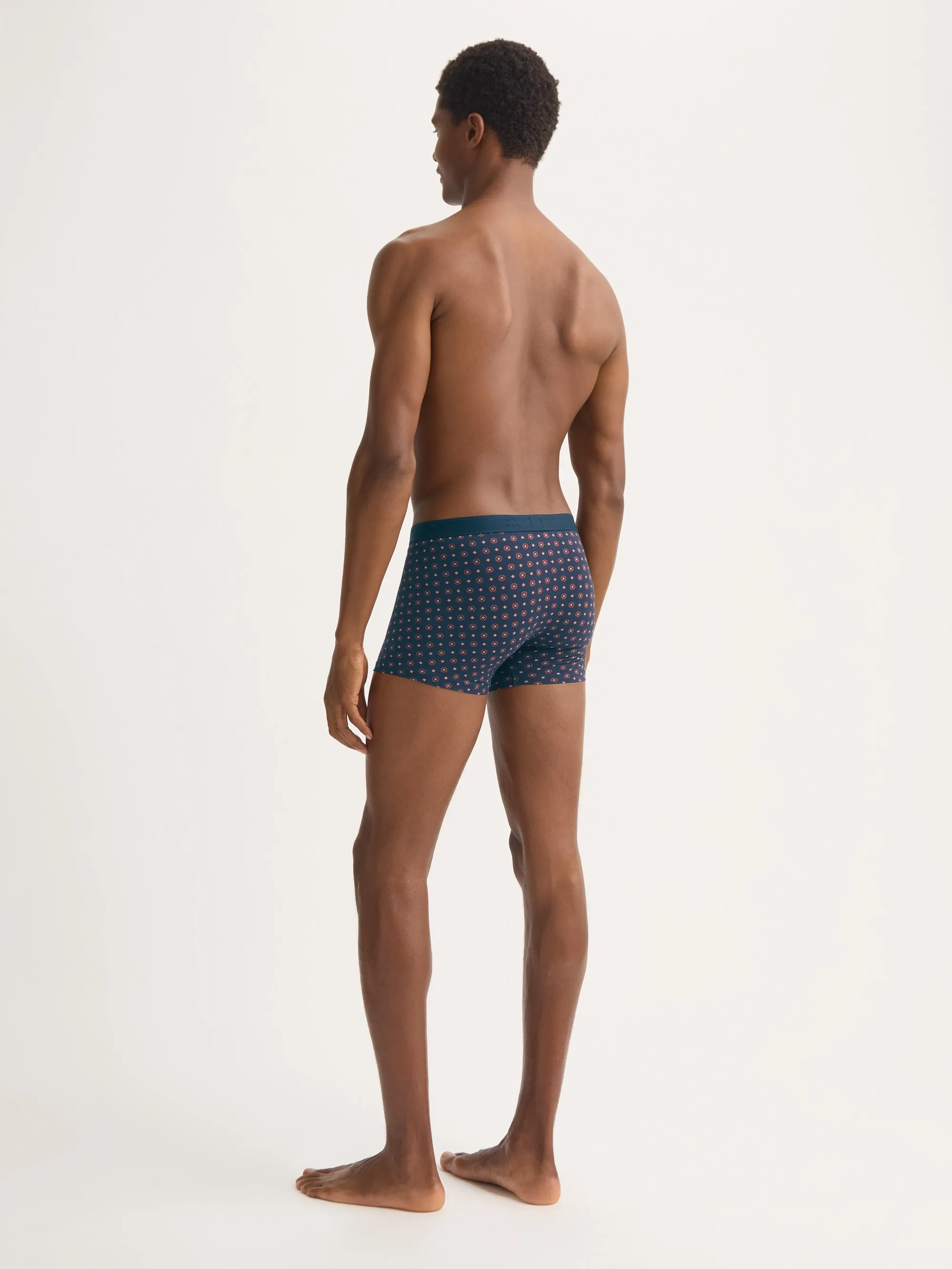 Men's Boxer Briefs Cotton Navy Blue & Red Rose Motif sold by Derek Rose product image thumbnail 3