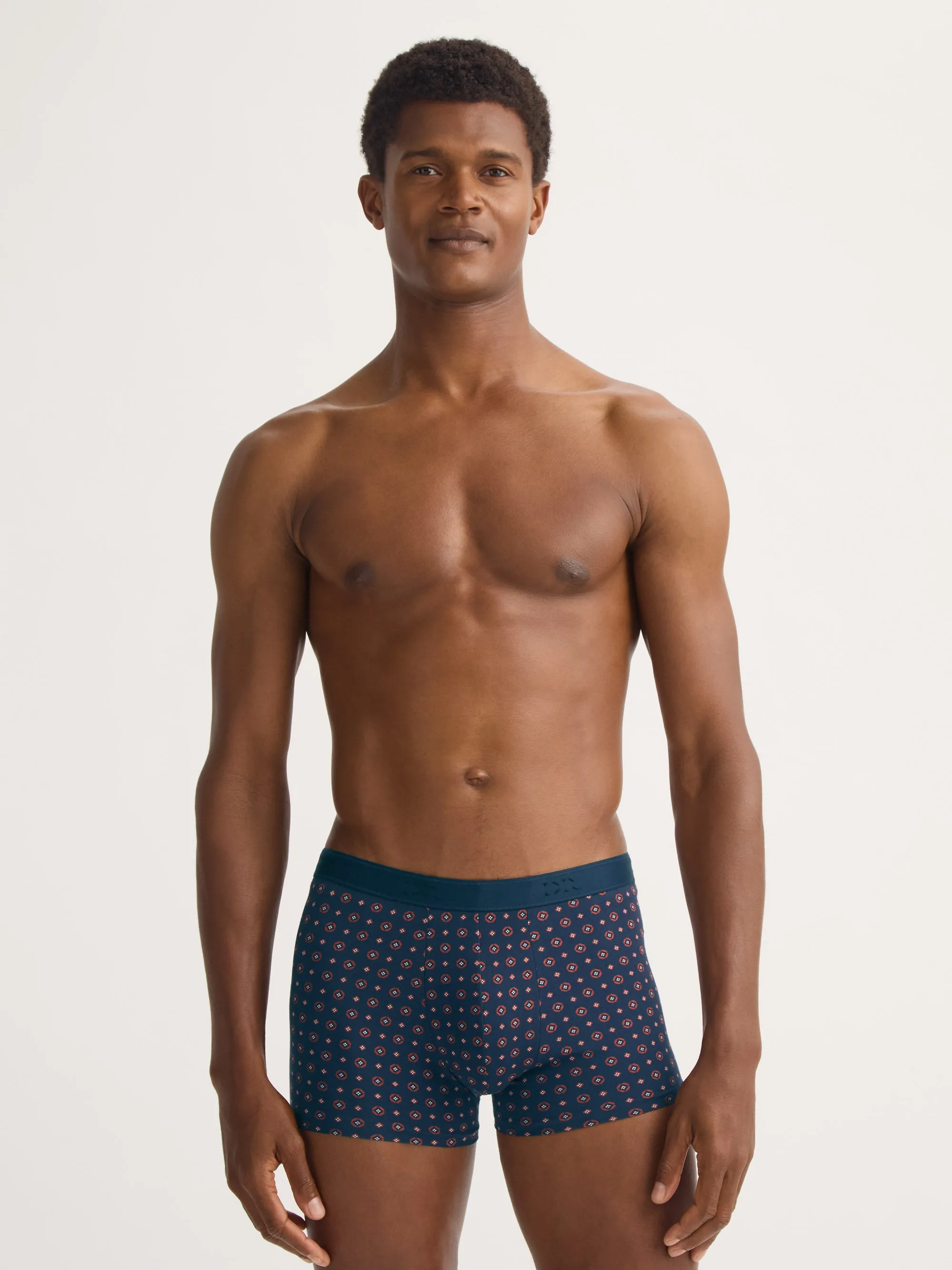 Men's Boxer Briefs Cotton Navy Blue & Red Rose Motif sold by Derek Rose product image thumbnail 4