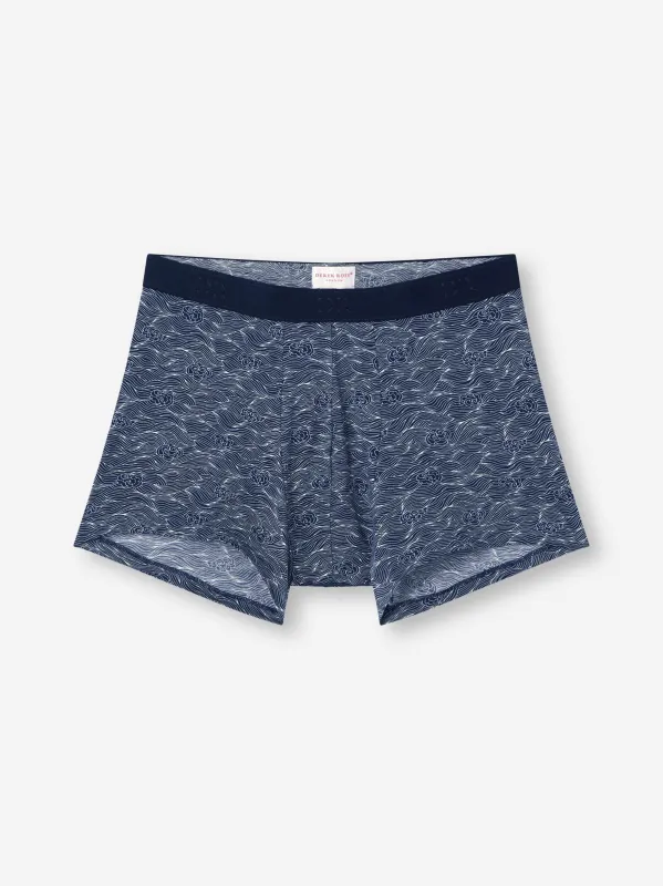 Men's Boxer Briefs Cotton Navy Blue Night Sky Print sold by Derek Rose