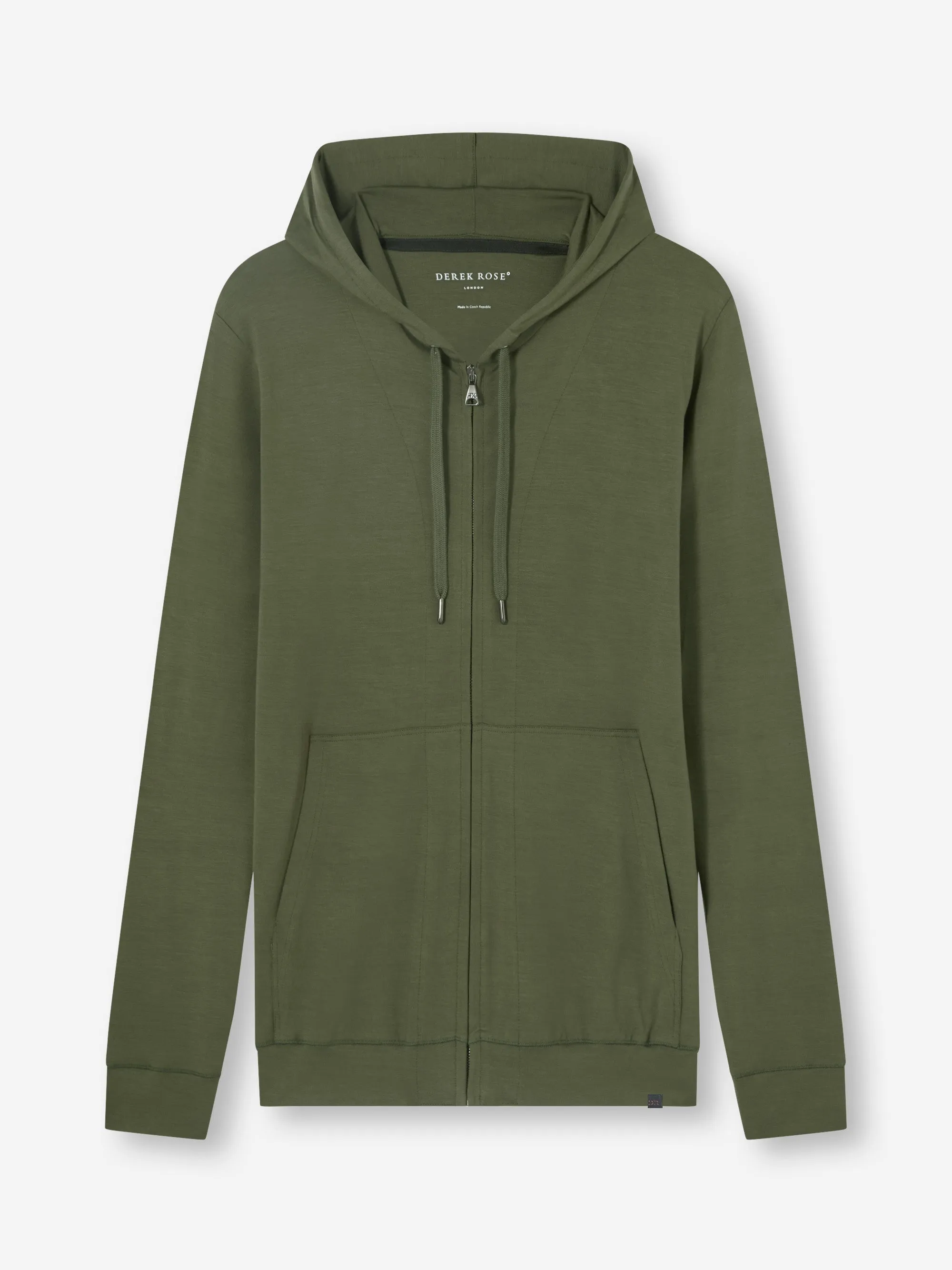 Men's Zip Up Hoodie Basel Micro Modal Stretch Evergreen sold by Derek Rose